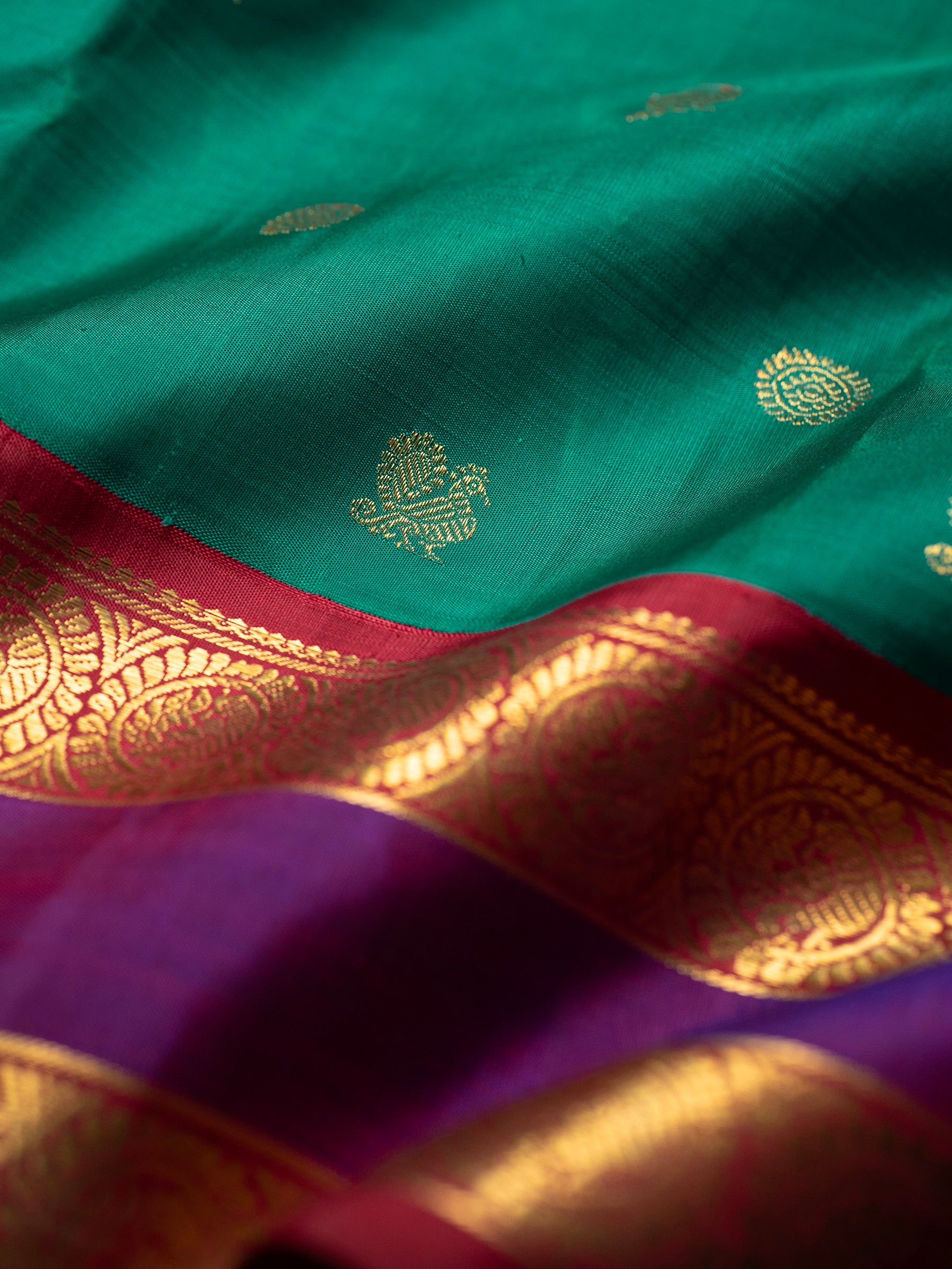 Rama green with Retta pet Korvai / Kanjipuram Silk Saree CLSA8183