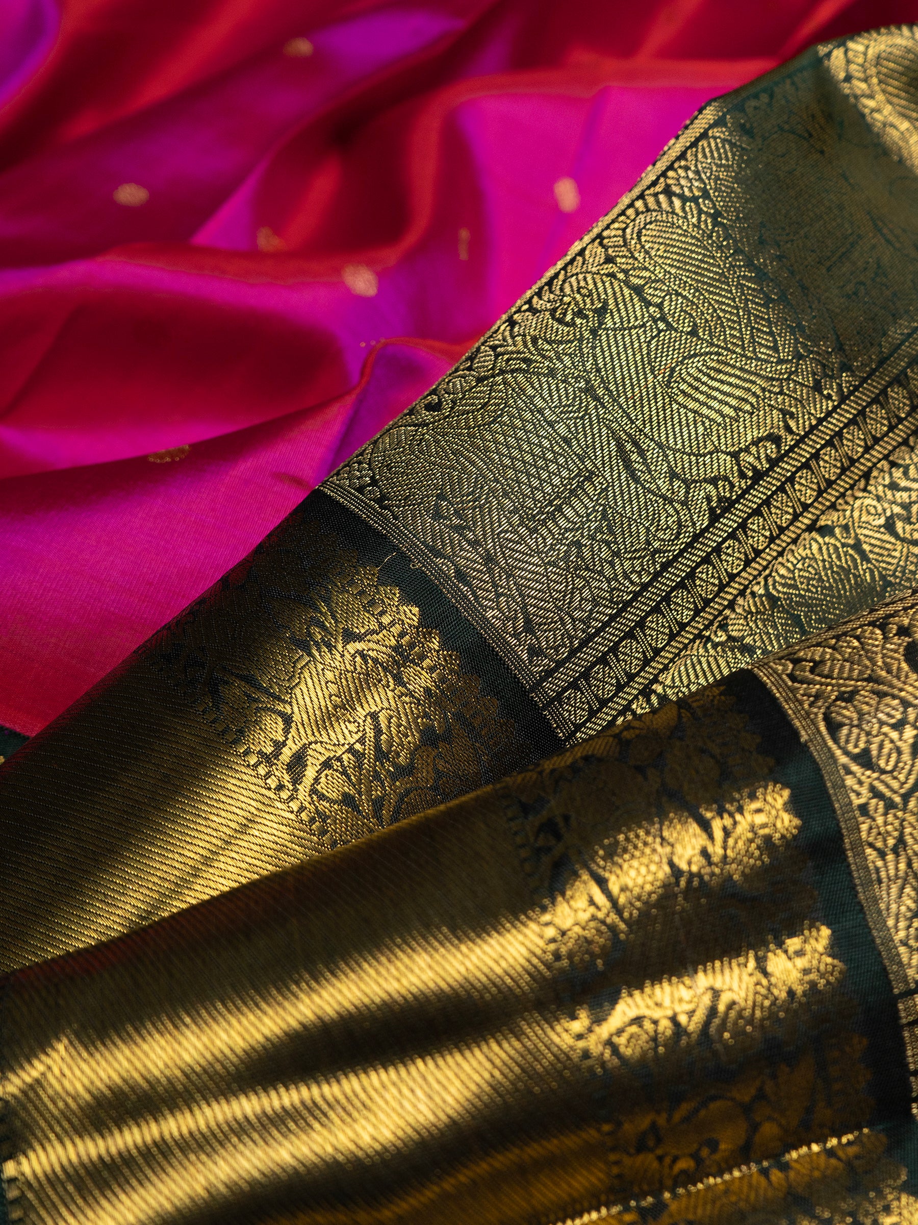 Vintage pink and green kai korvai/ Kanjipuram Saree CLSA8248