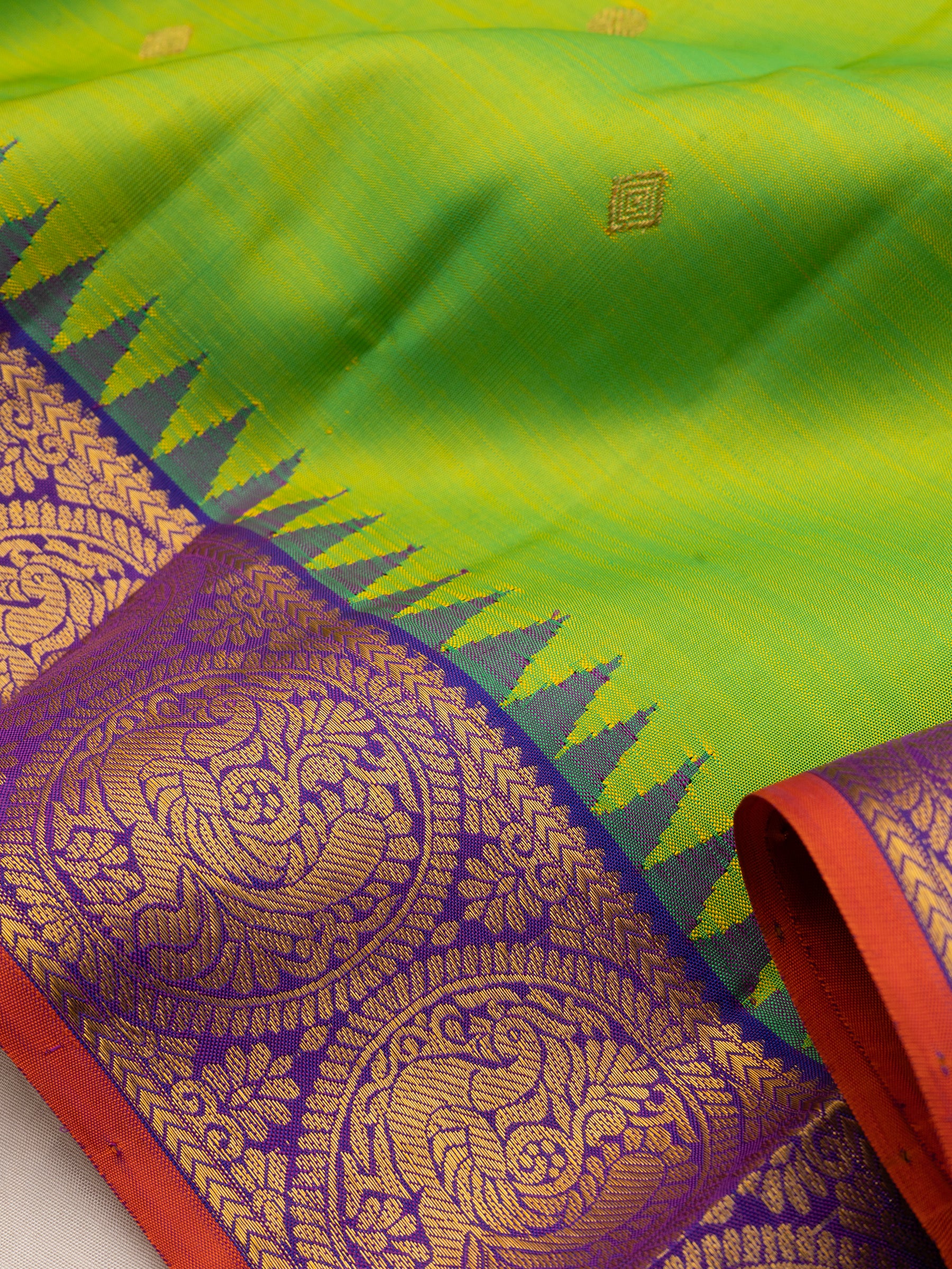 Sneha green and violet korvai / Arani Silk Saree CLSA9054