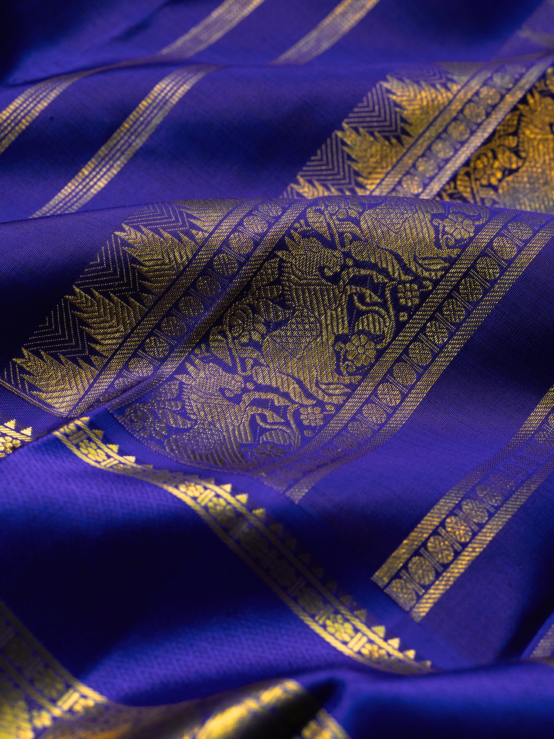 Royal blue Kolam Butta / Kanjipuram Silk Saree CLSA9906