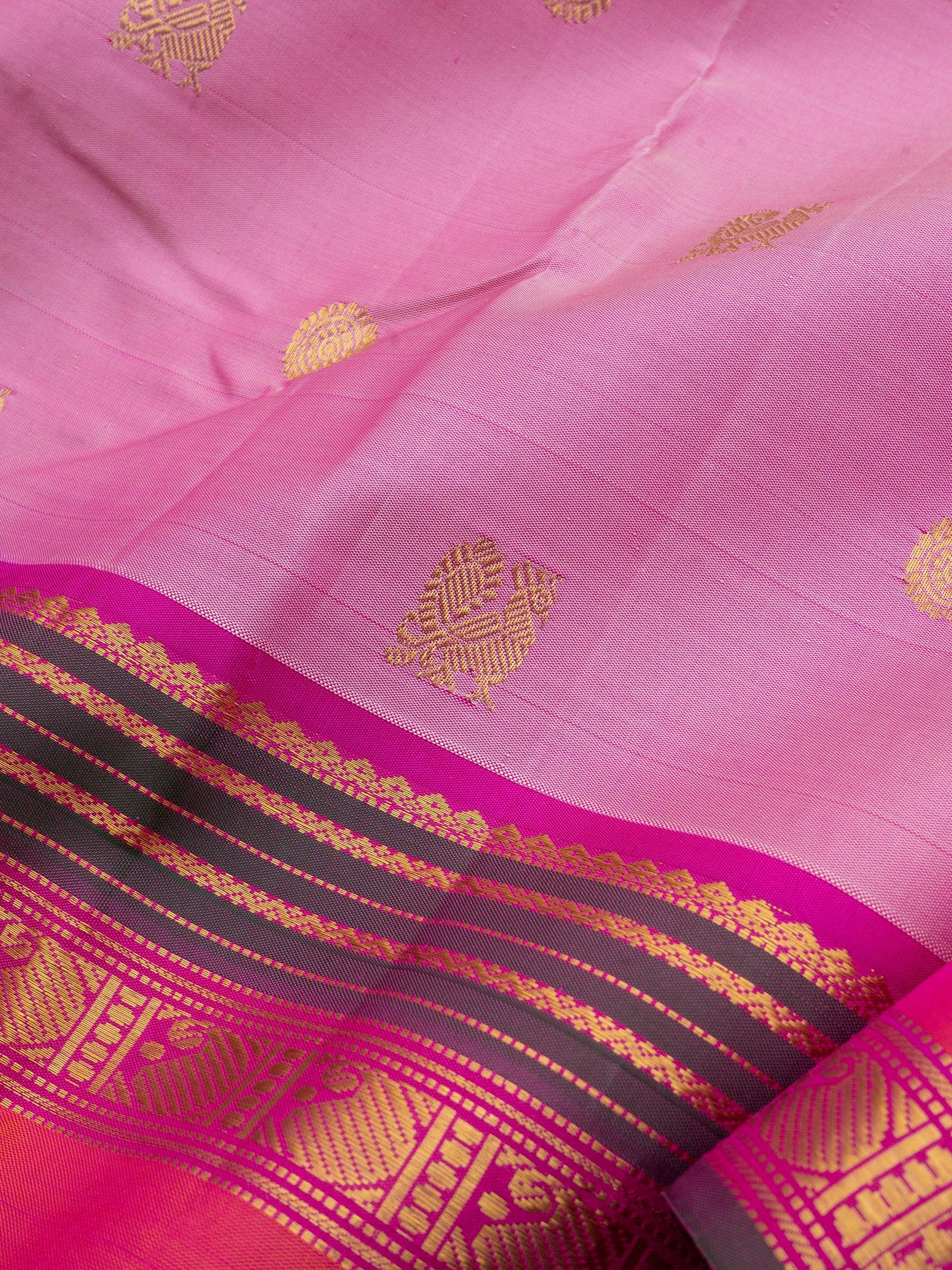 Pink varisapet border/ Arani Silk Saree CLSA9043