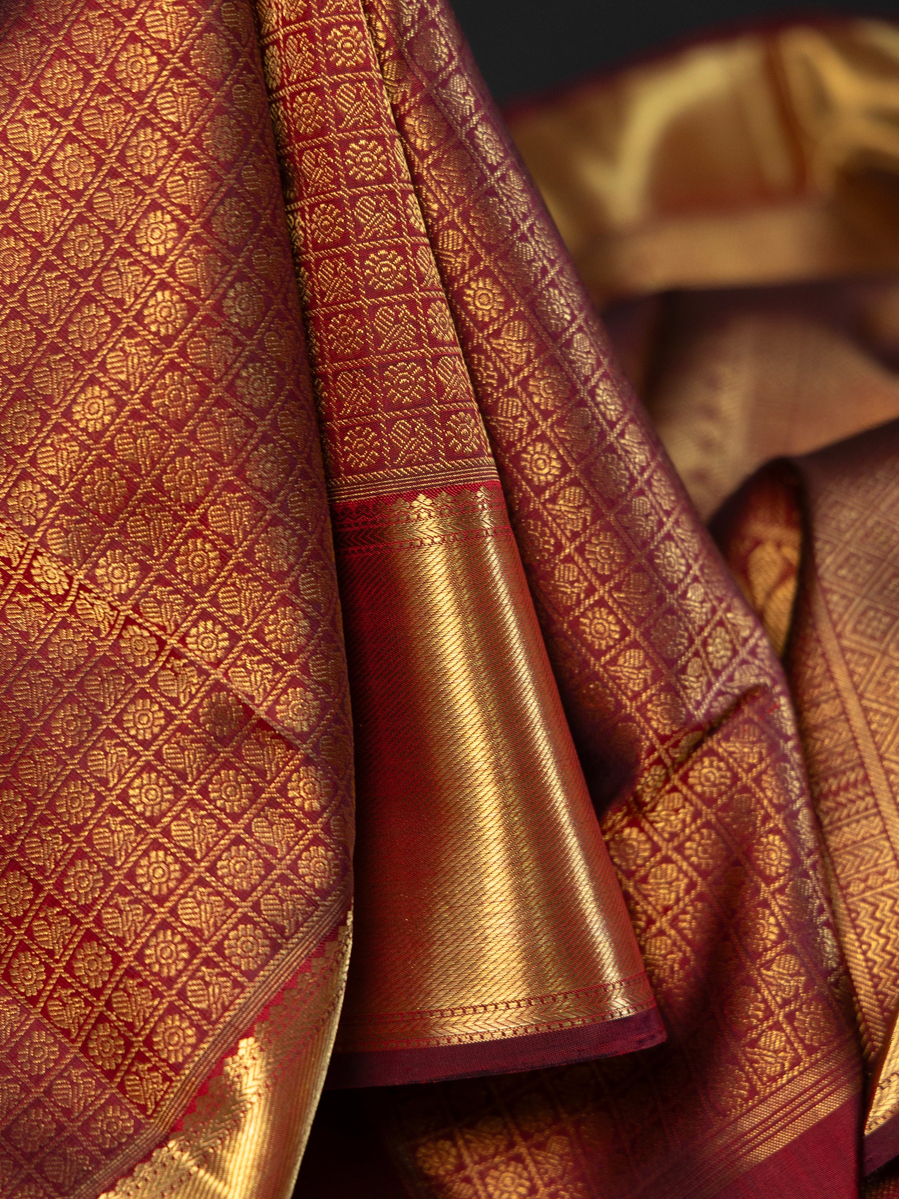 1000 Butta deep brown /Bridal Kanjipuram Silk Saree CLSA6840