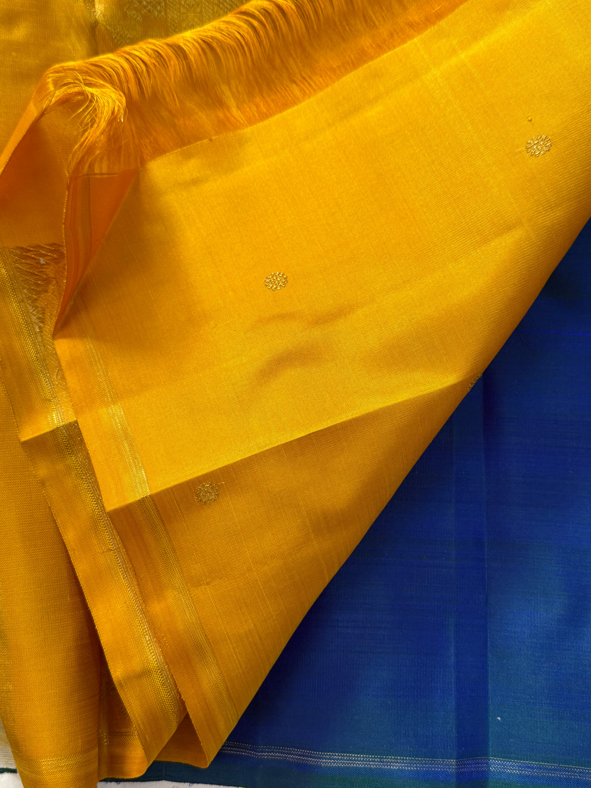 Mayilkazhuthu blue thilagam butta double pallu borderless/ Kanjipuram silk CLSA12817