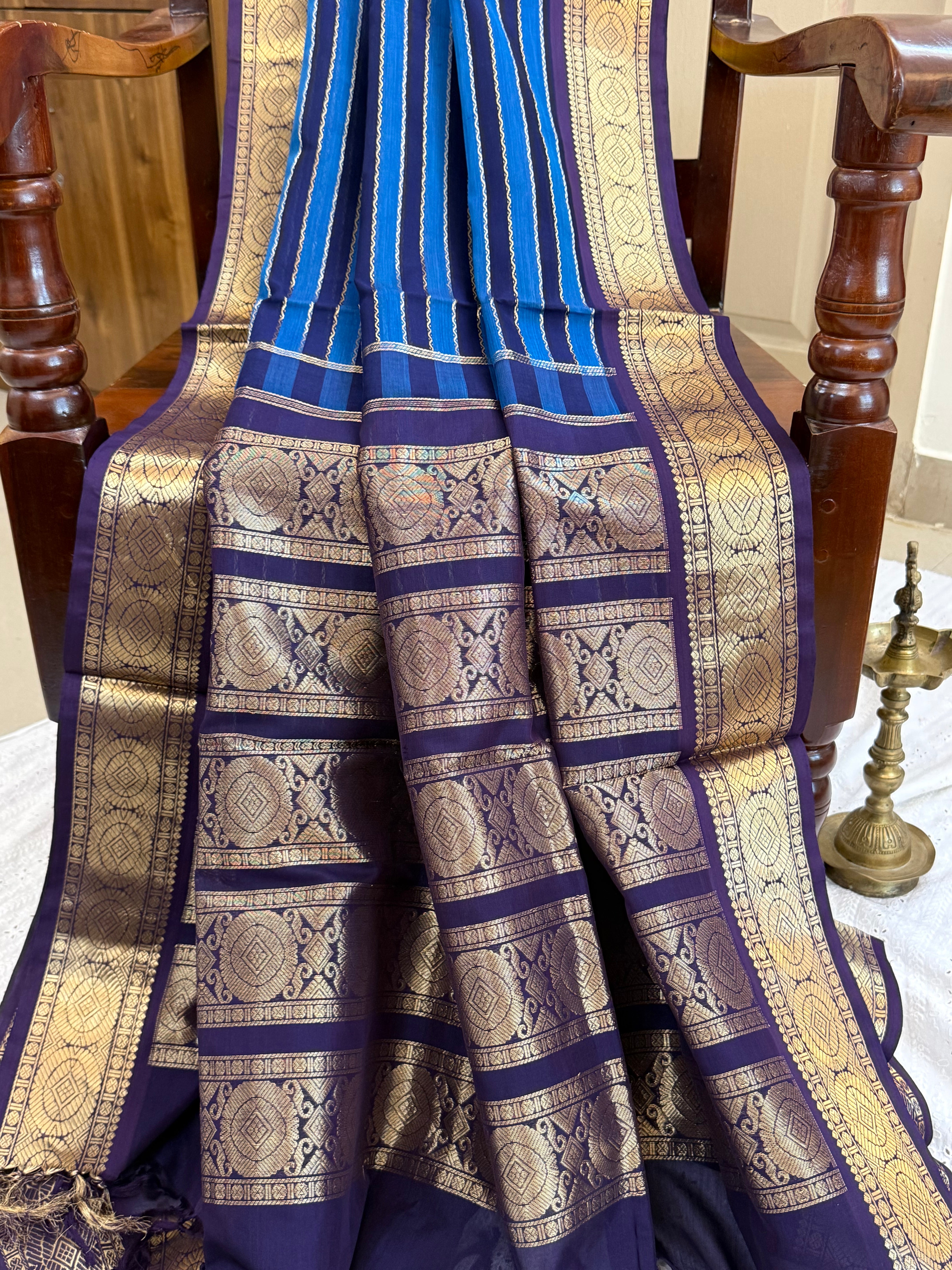 Vedhari ms blue and deep blue / Premium Silk Cotton CL6676