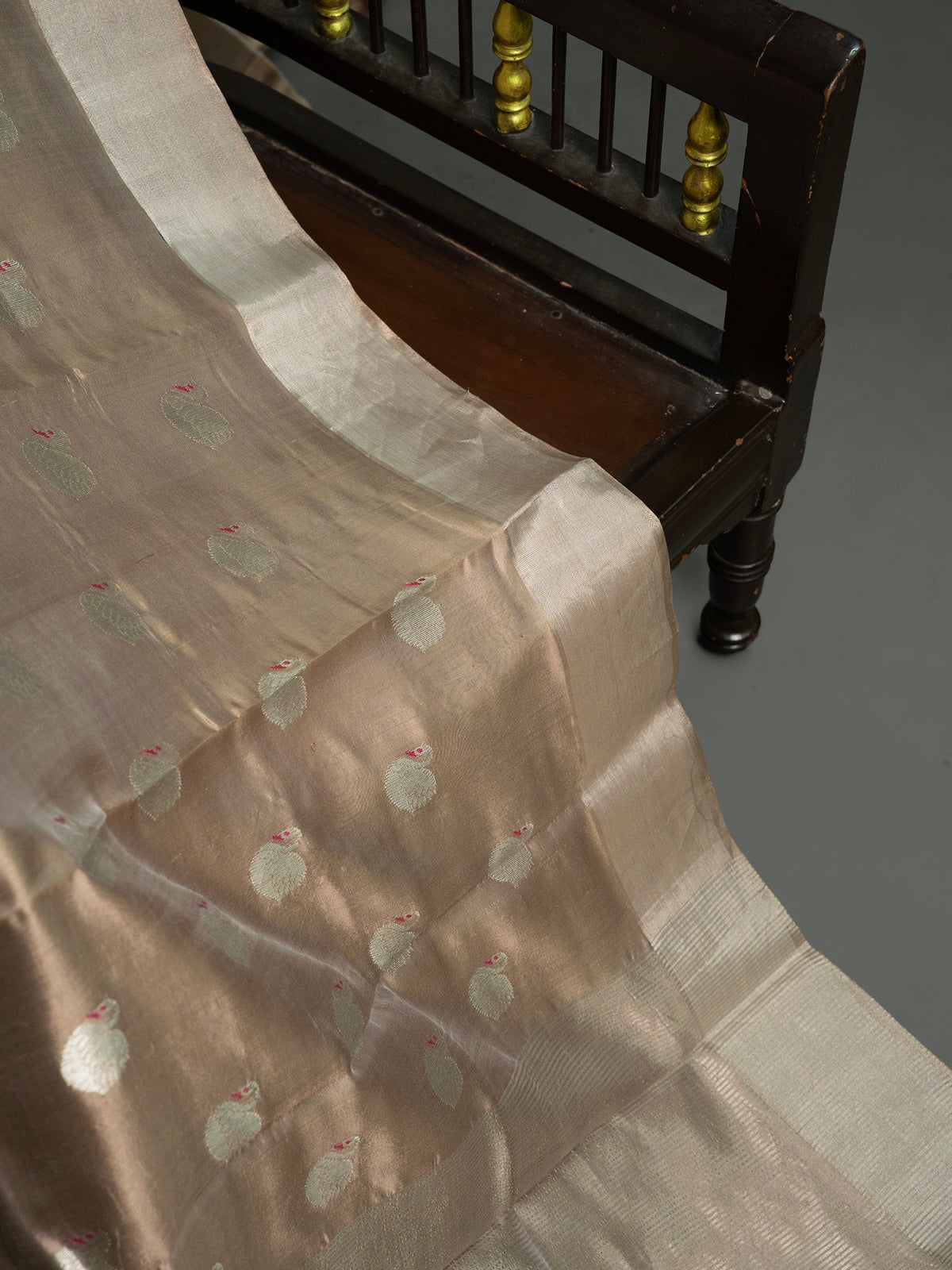 Pastel beige swan meenakari butta/ Chanderi silk Saree CLSA10875