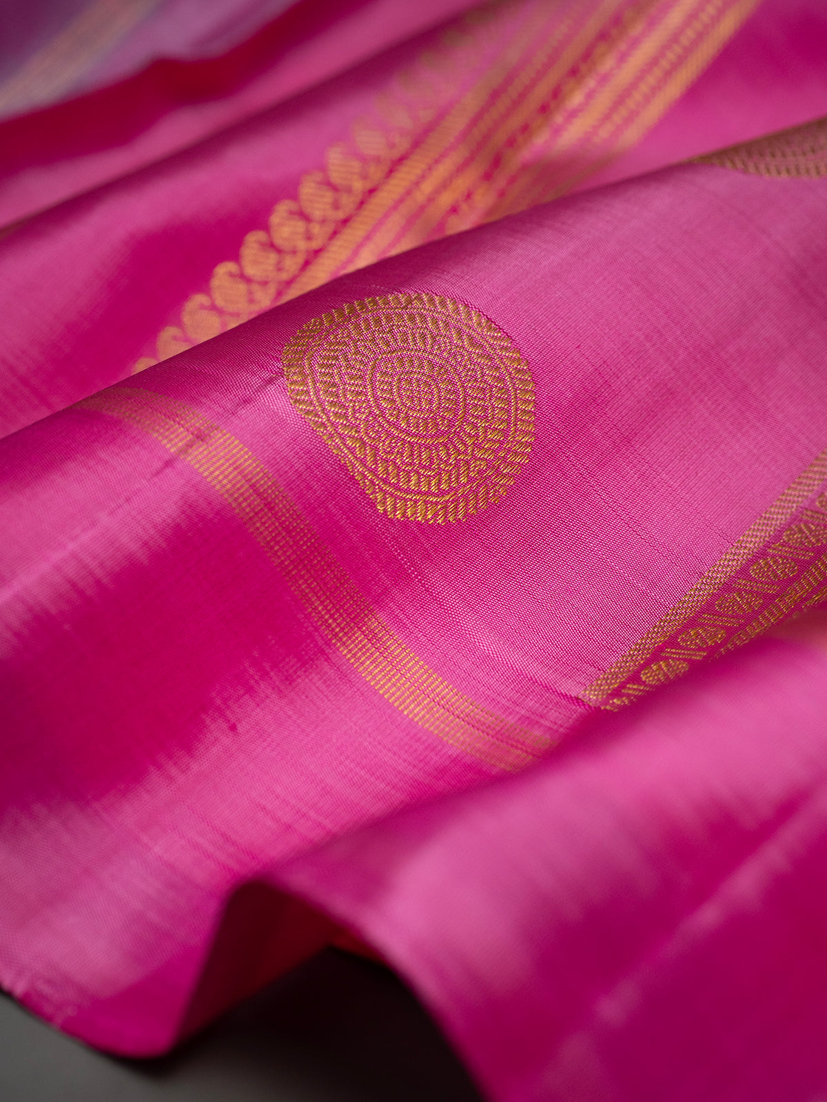 Lavnder pink bodi karai pure Kanjipuram Silk Saree CLSA11217