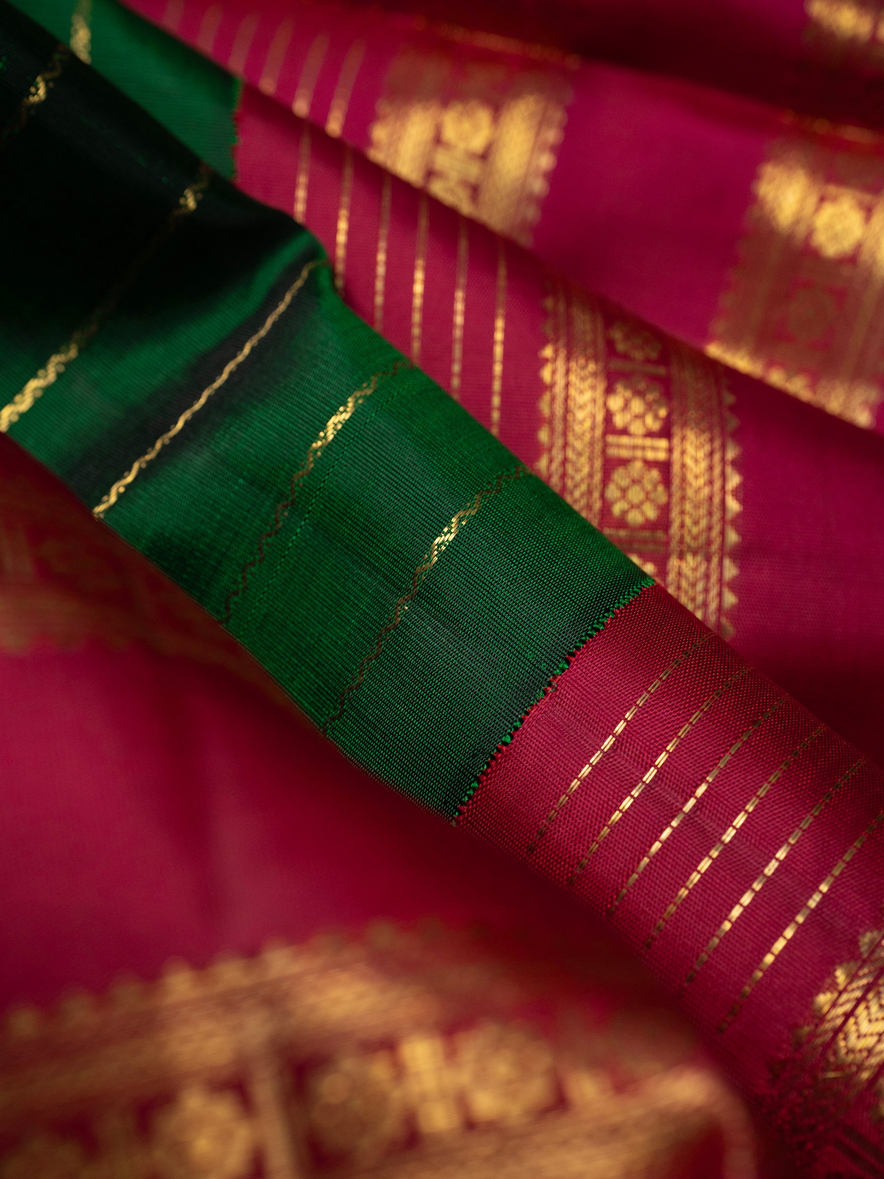 Vintage veldhari korvai Kanjipuram Silk Saree CLSA7024