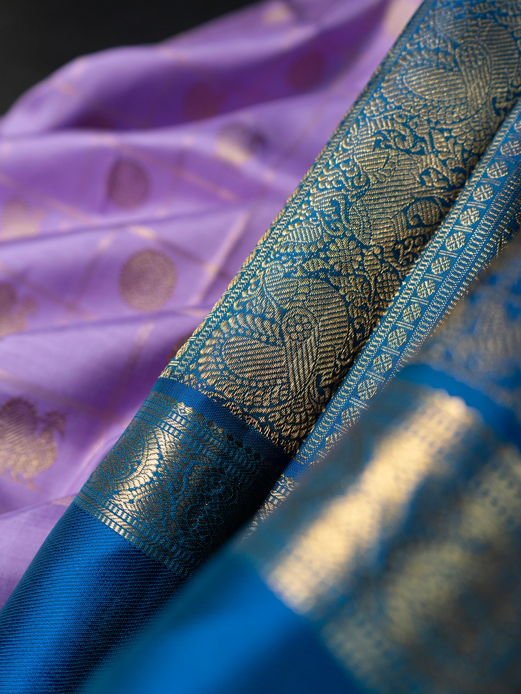 Lavender Zari Kattam Kanjipuram Silk Saree CLSA7325