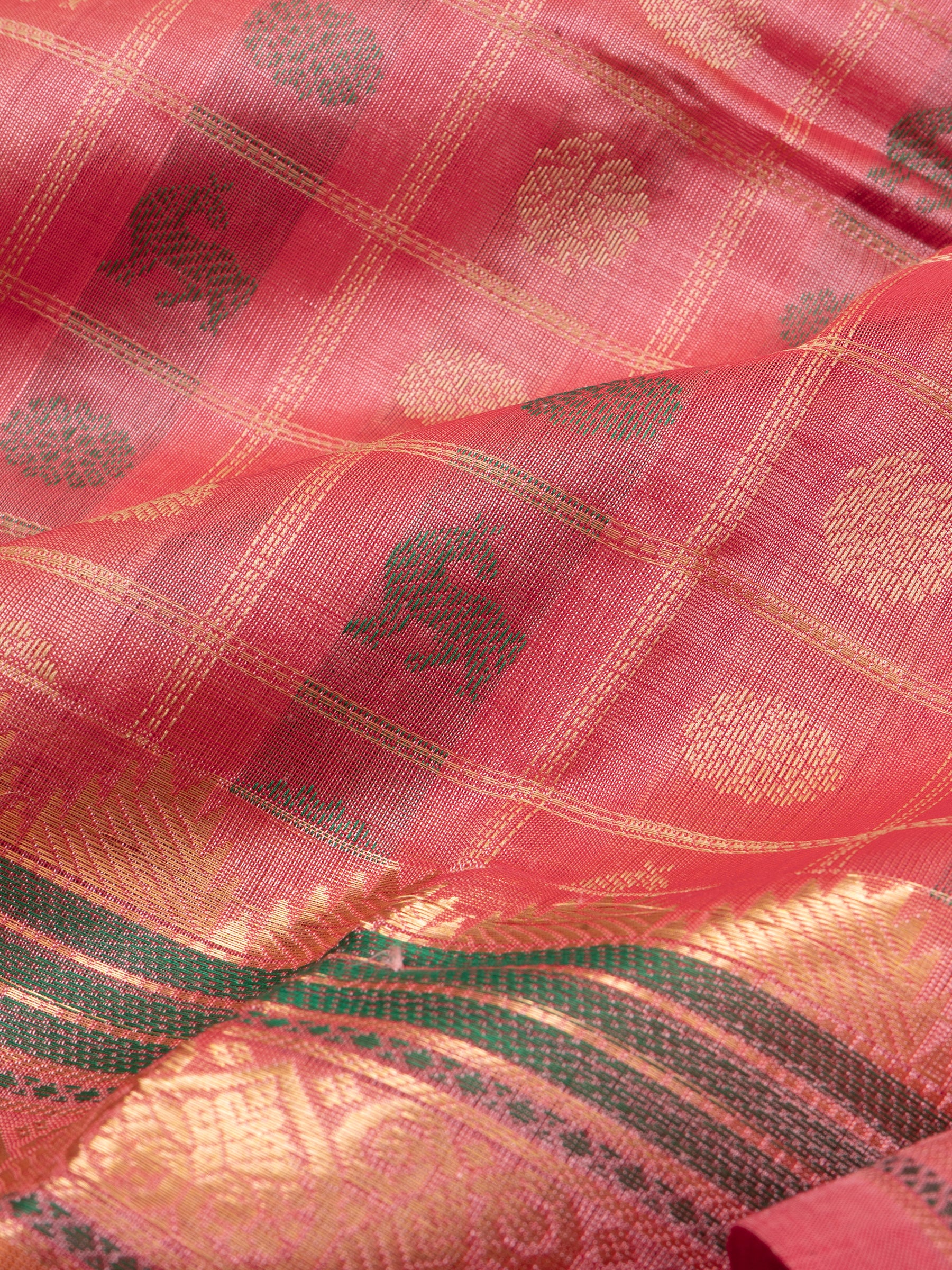 Peach kattam / Silk Cotton