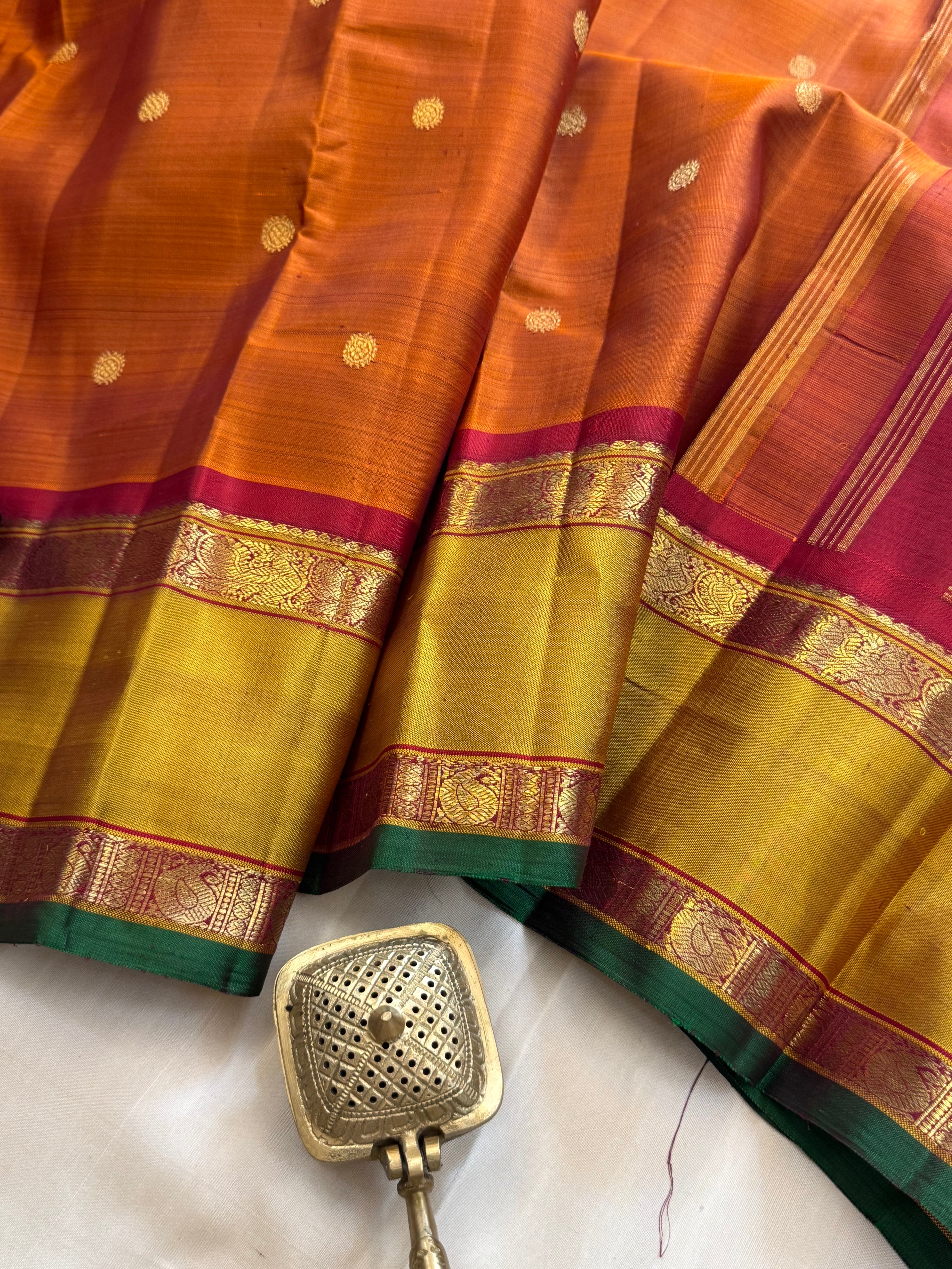 Rust retta per Pure Kanjipuram silk CLSA11285