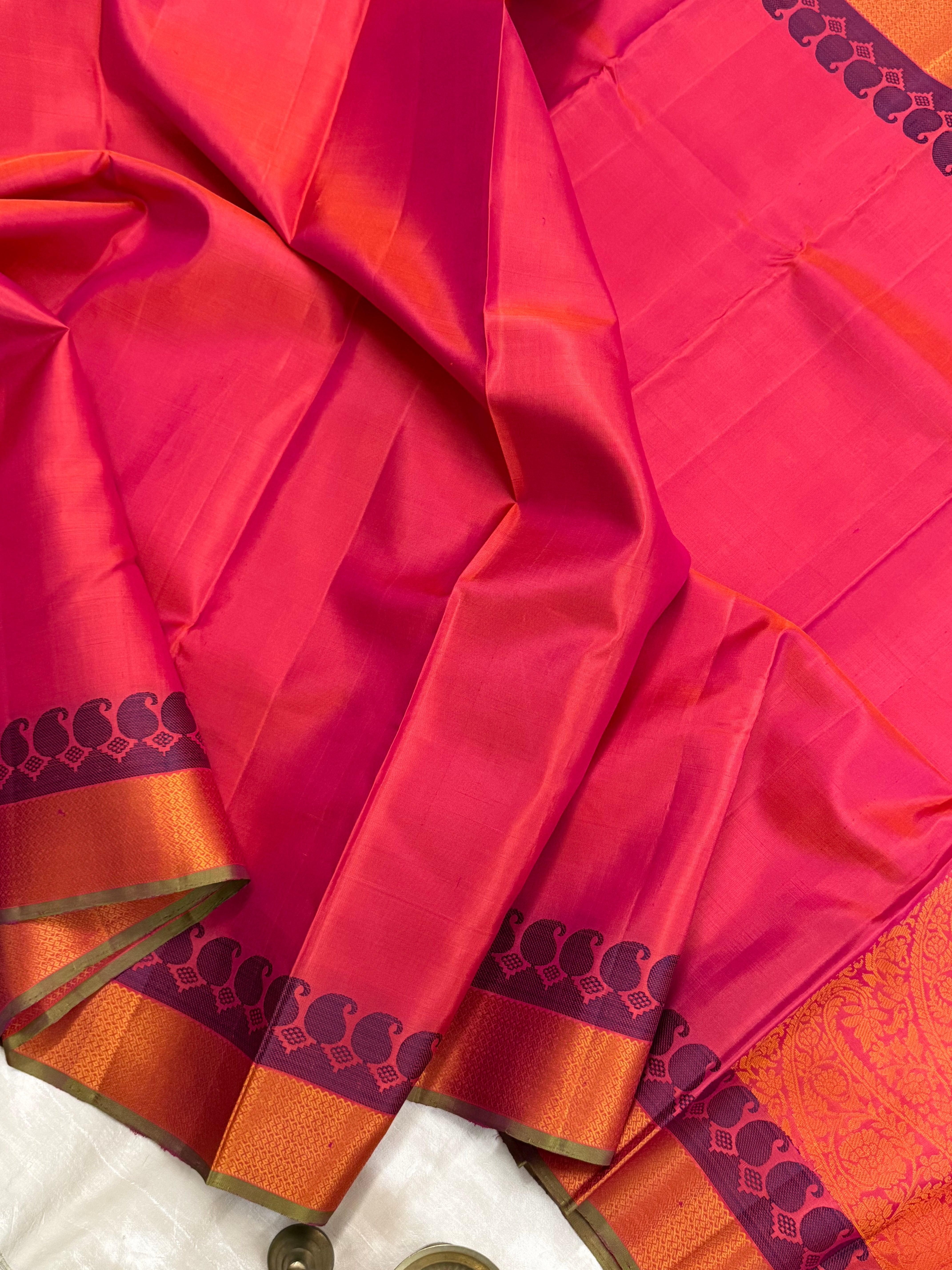 Pink shot orange / Varnangal Soft Silk