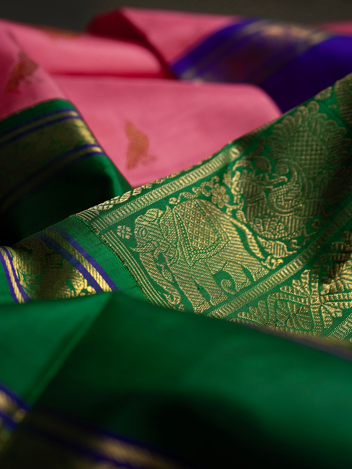 Pink Ganga Jamuna Kanjipuram Silk Saree CLSA3021
