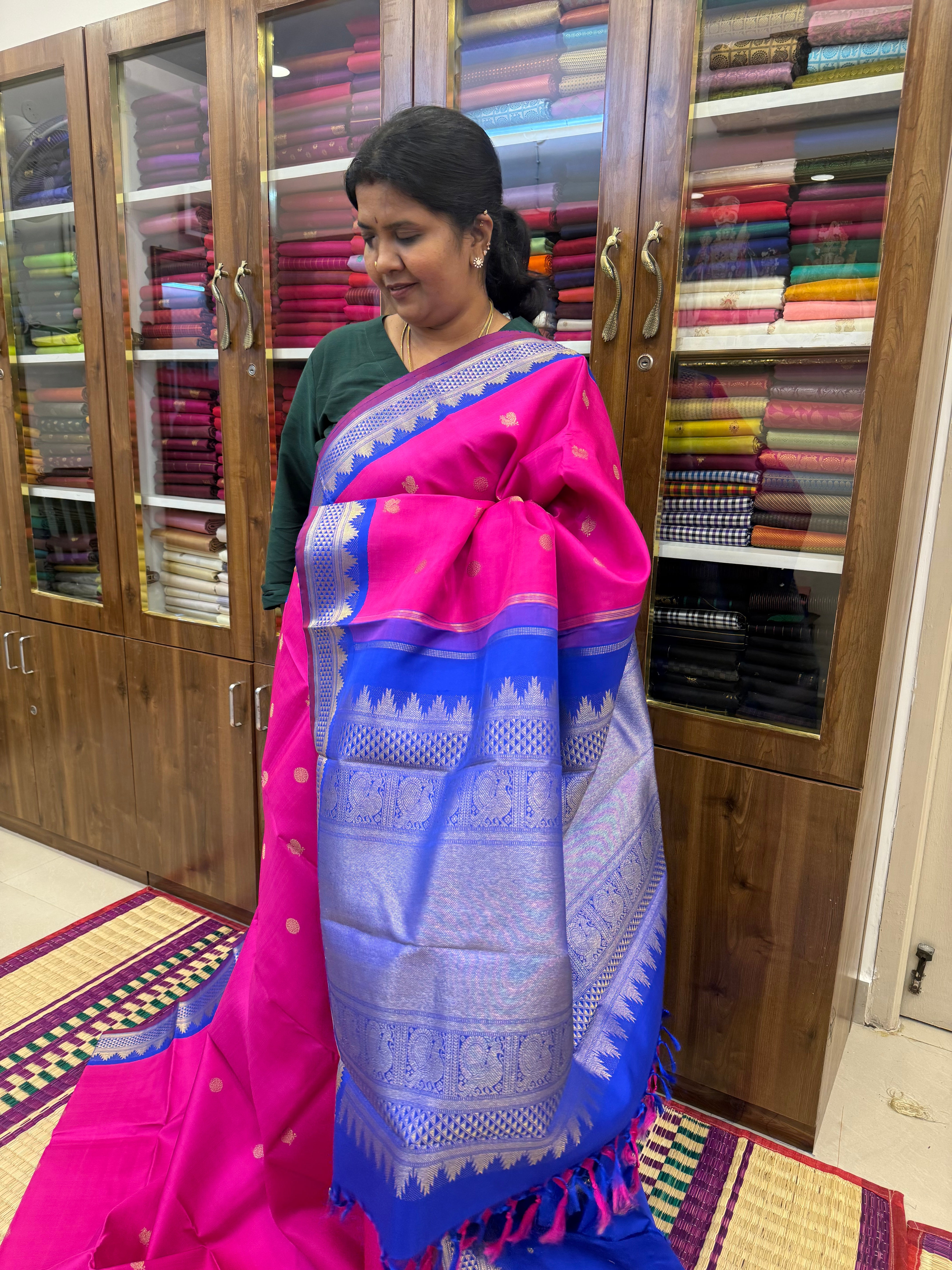 Rani pink Korvai / kanjipuram silk