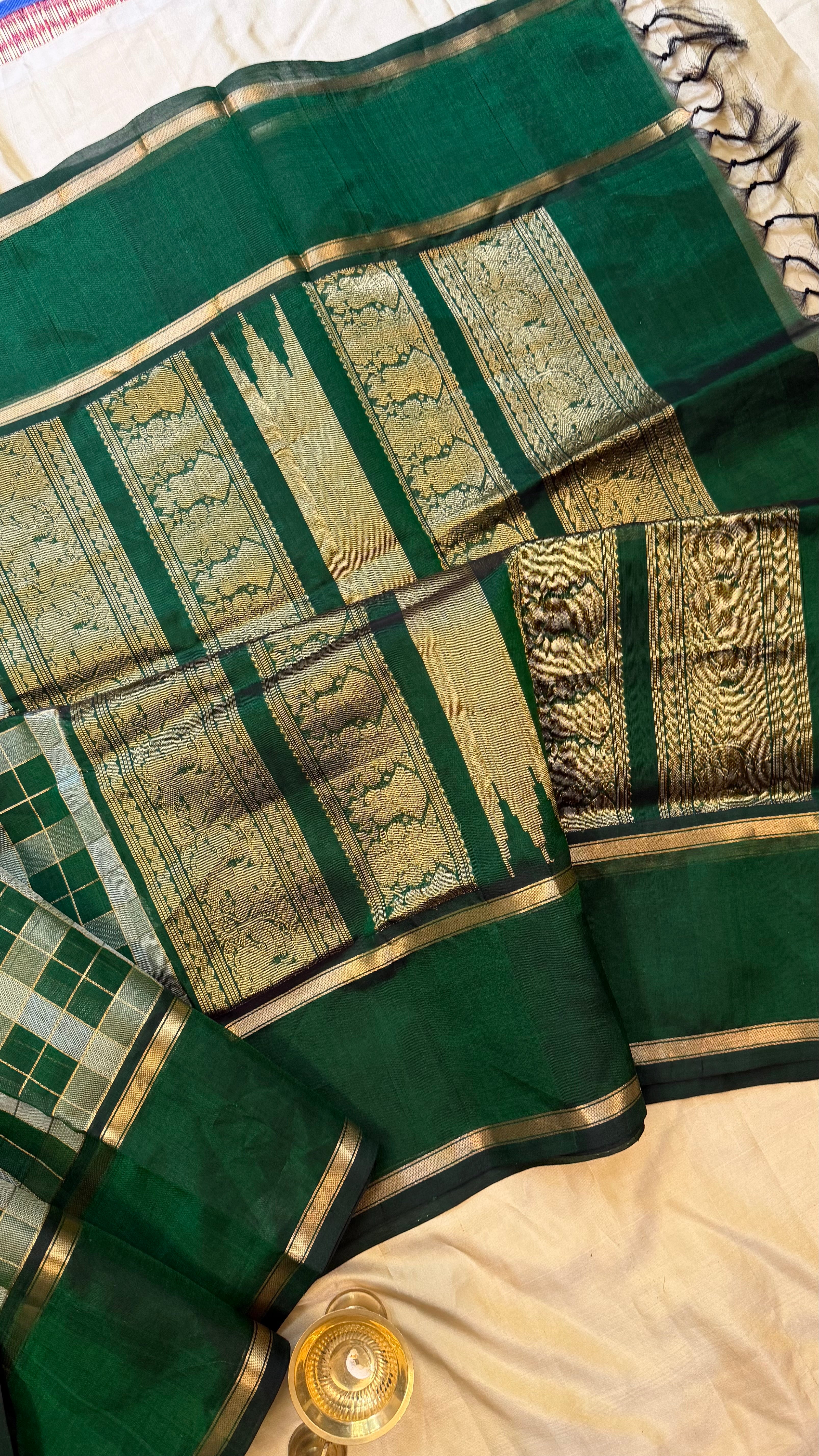 Green Chettinad kattam / Silk Cotton
