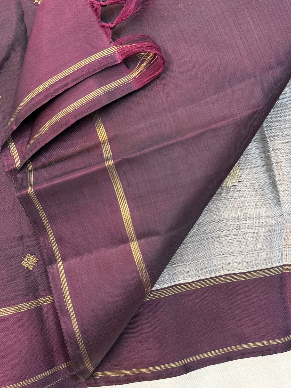 Grey butta/Kanjipuram silk saree clsa 11358
