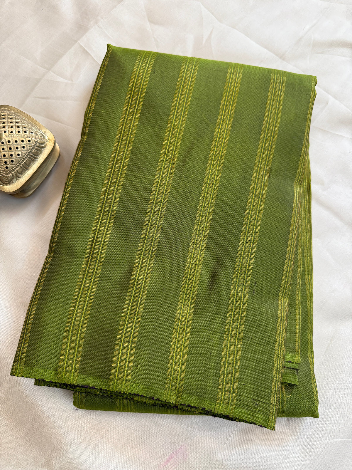 Green zari stripes / Kanjipuram Silk blouse fabric CLSA6459 (per metre)