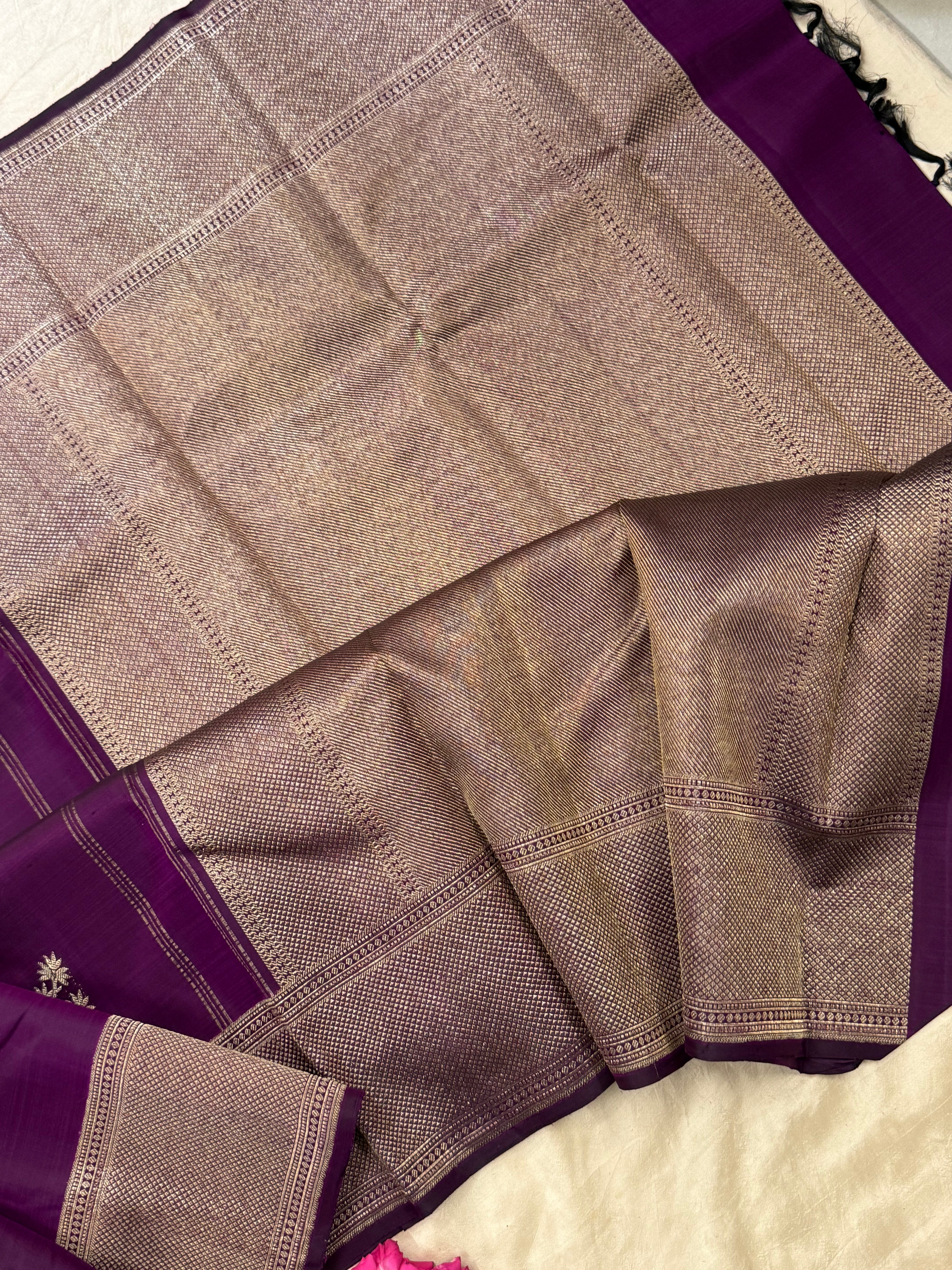 Deep purple benaras style weaving / Arani silk