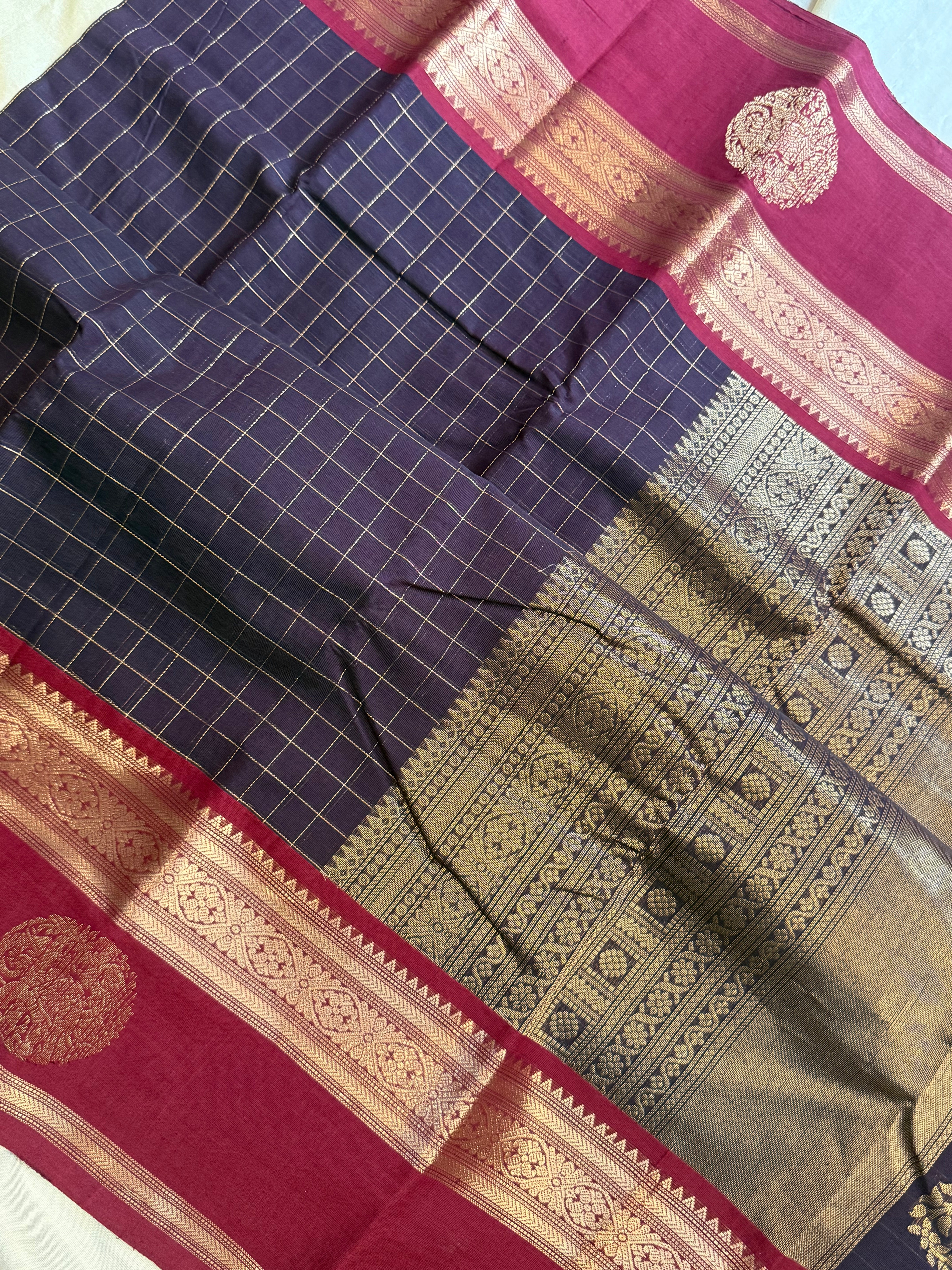 Nagapazham and araku border butta / Kanchi Cotton