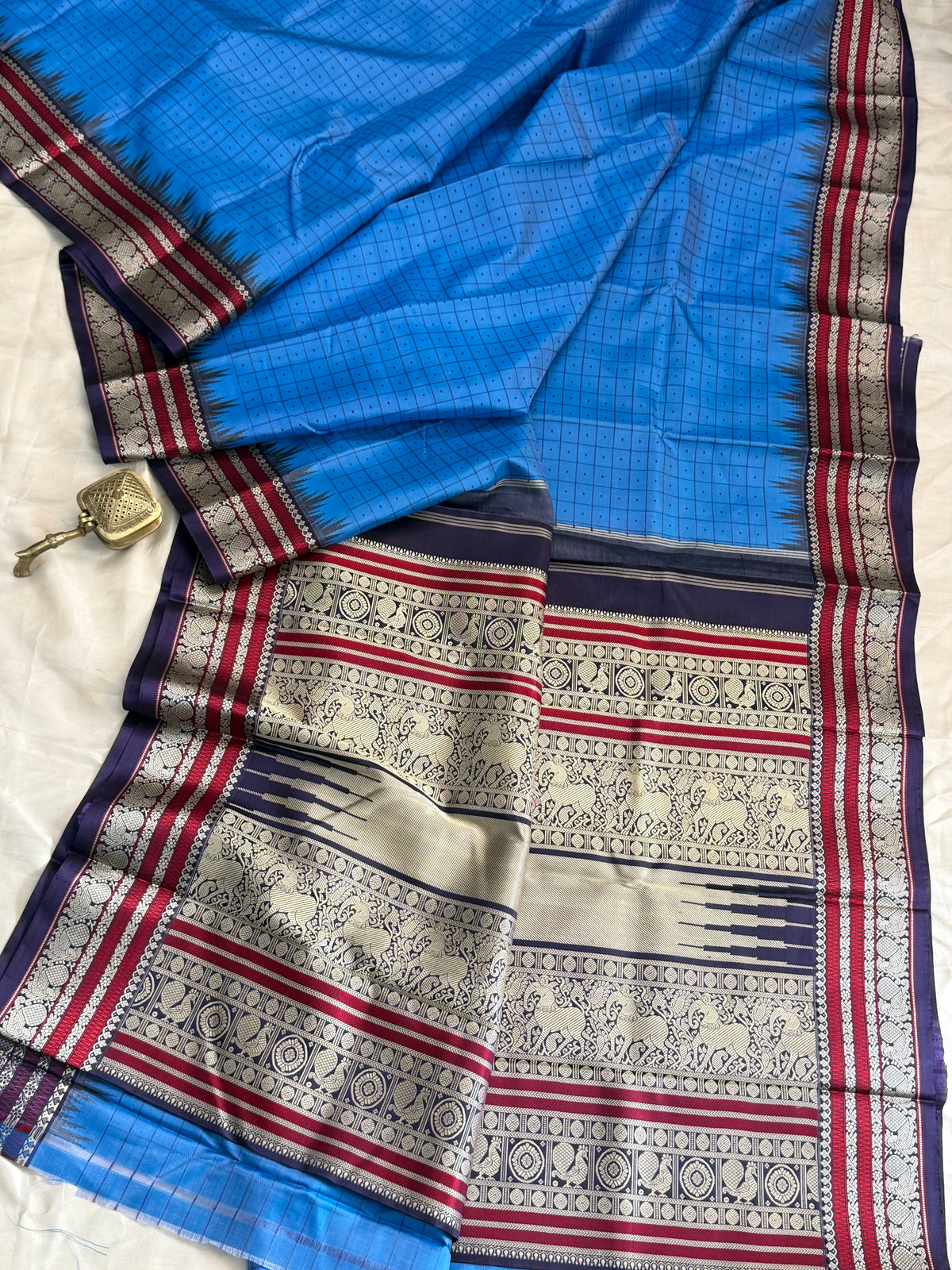 Rama blue kattam butta / Special edition kanjipuram silk