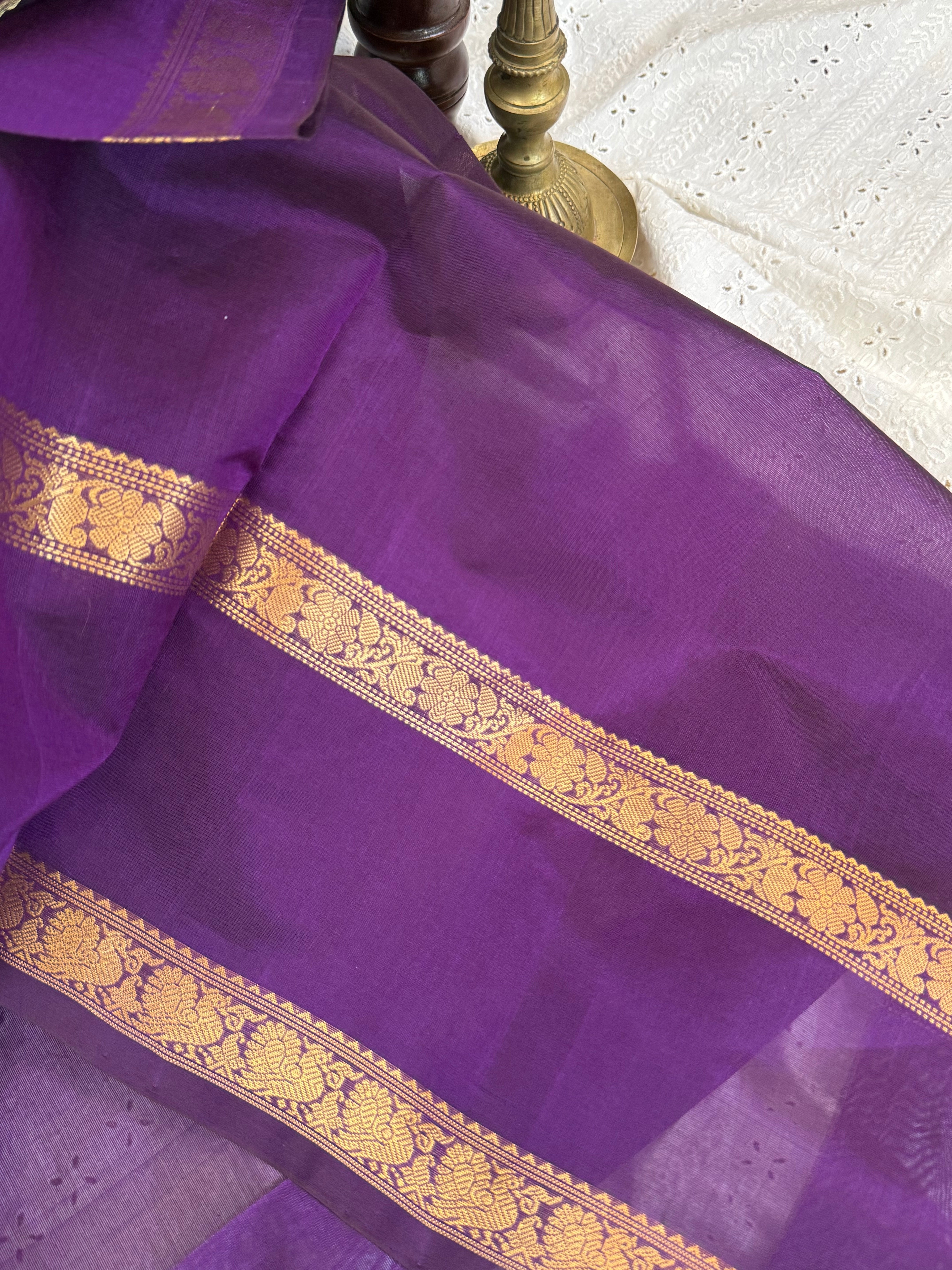 Violet rettapet border/ Premium Silk Cotton CL8639