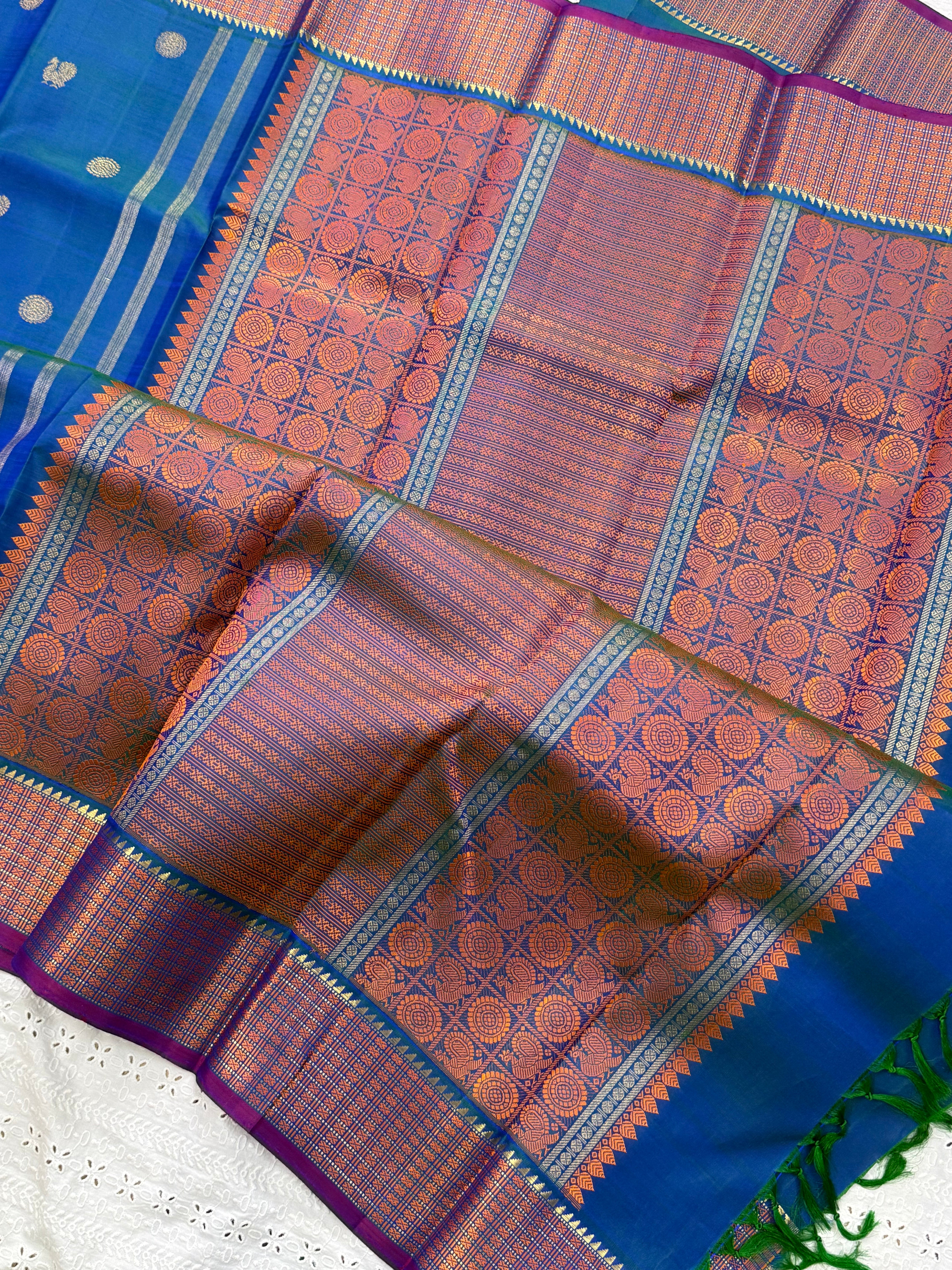MAYILKAZHUTHU GETTI BORDER /KANJIPURAM SILK SAREE CLSA6704