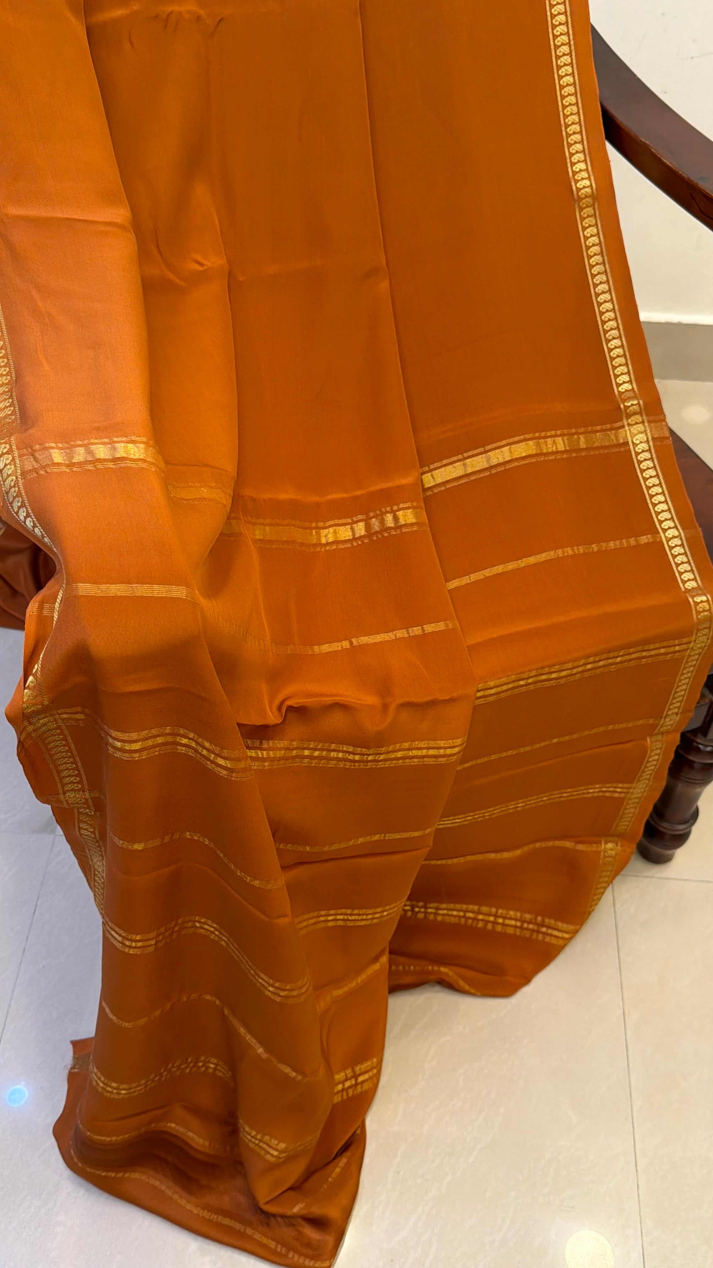 Simha color Pure crepe silk saree