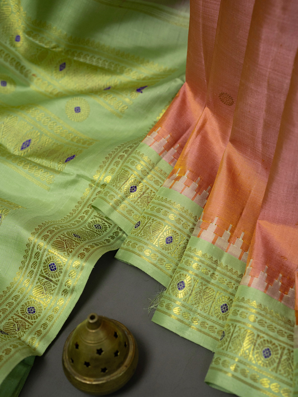 Pink shot korvai / Kanjipuram Silk Saree CLSA10970
