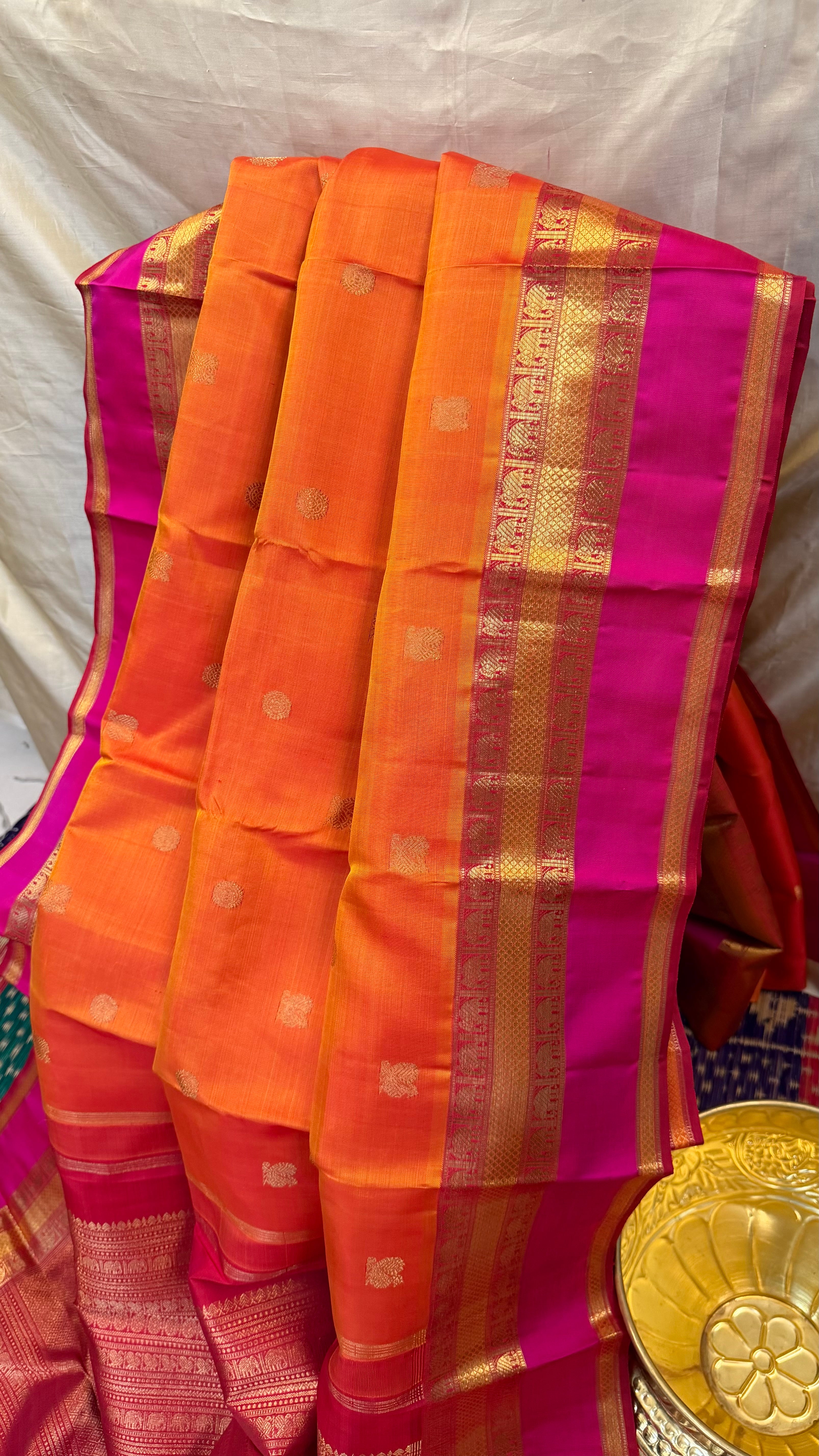 Swapnam: Rust kaal erangina border / Kanjipuram silk