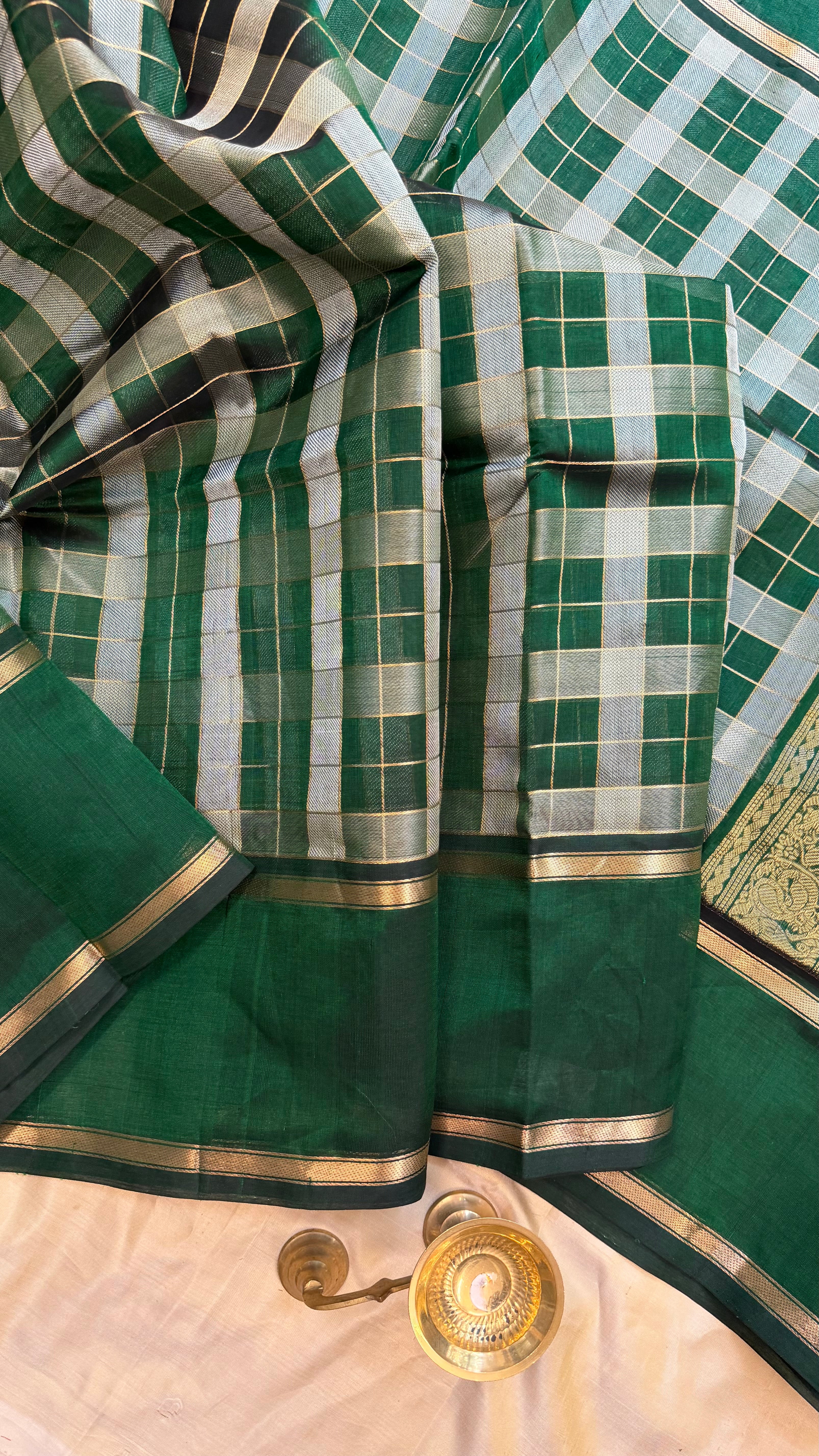 Green Chettinad kattam / Silk Cotton