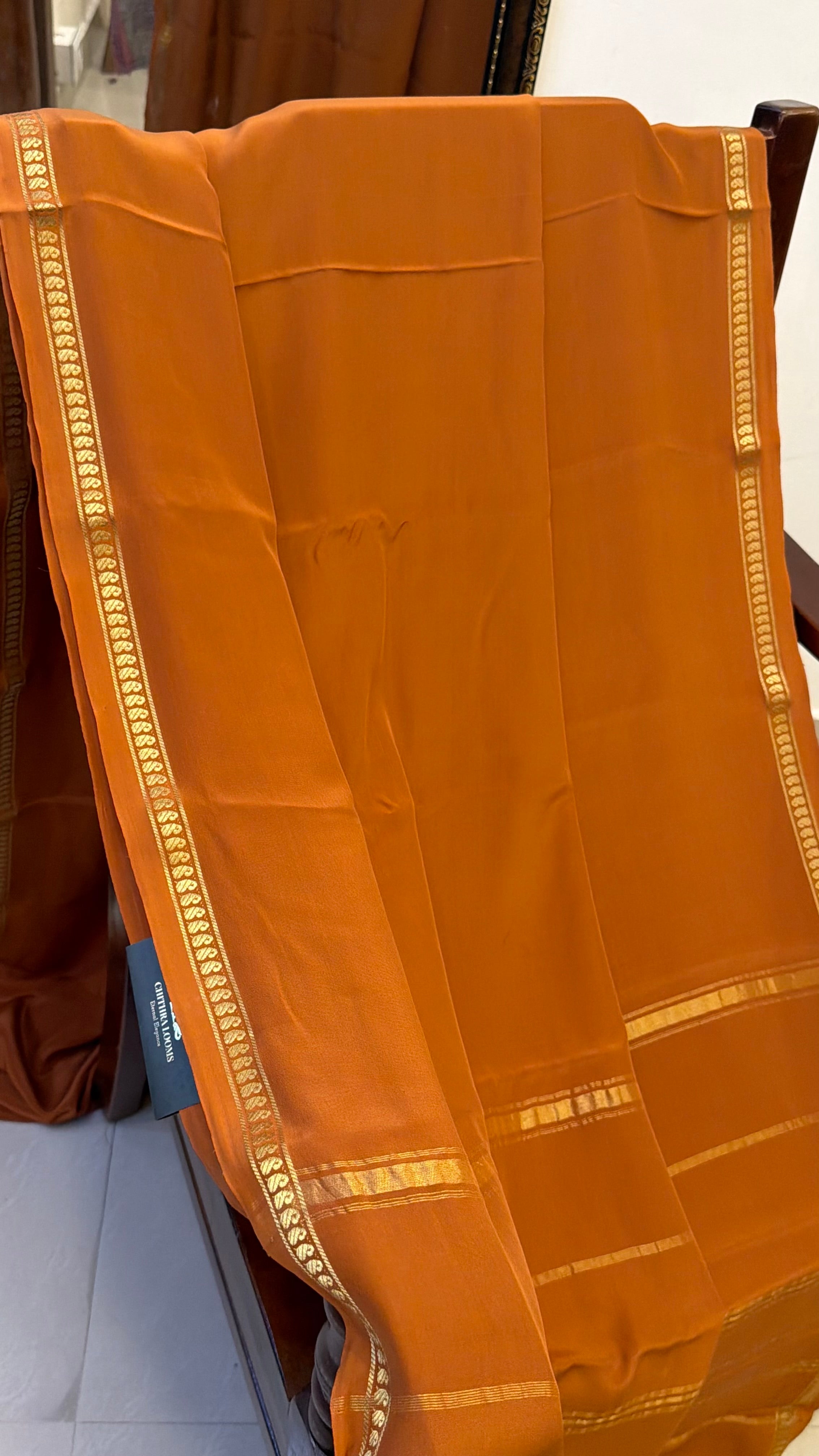 Simha color Pure crepe silk saree