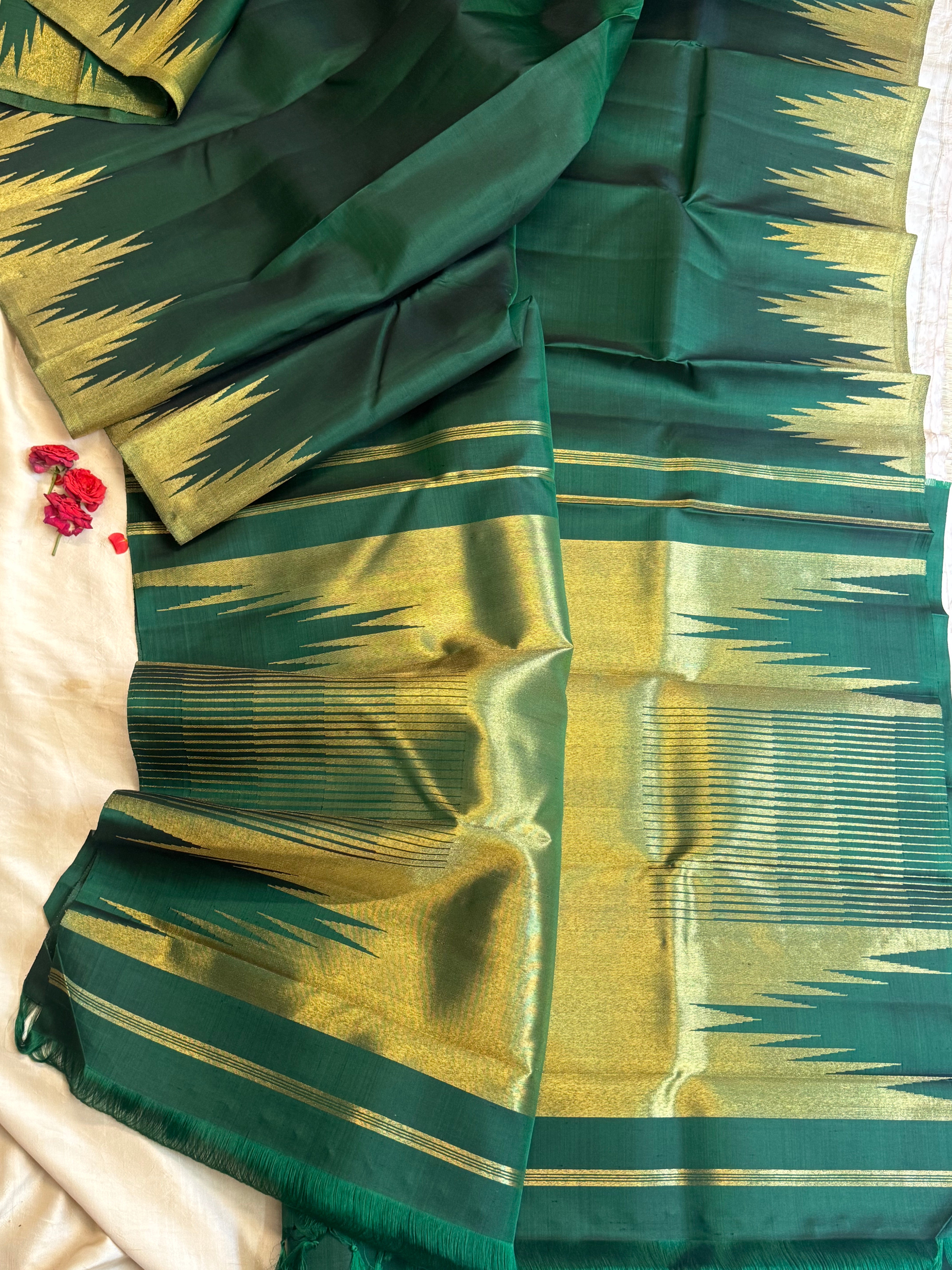 8 kol dark green - kanjipuram silk