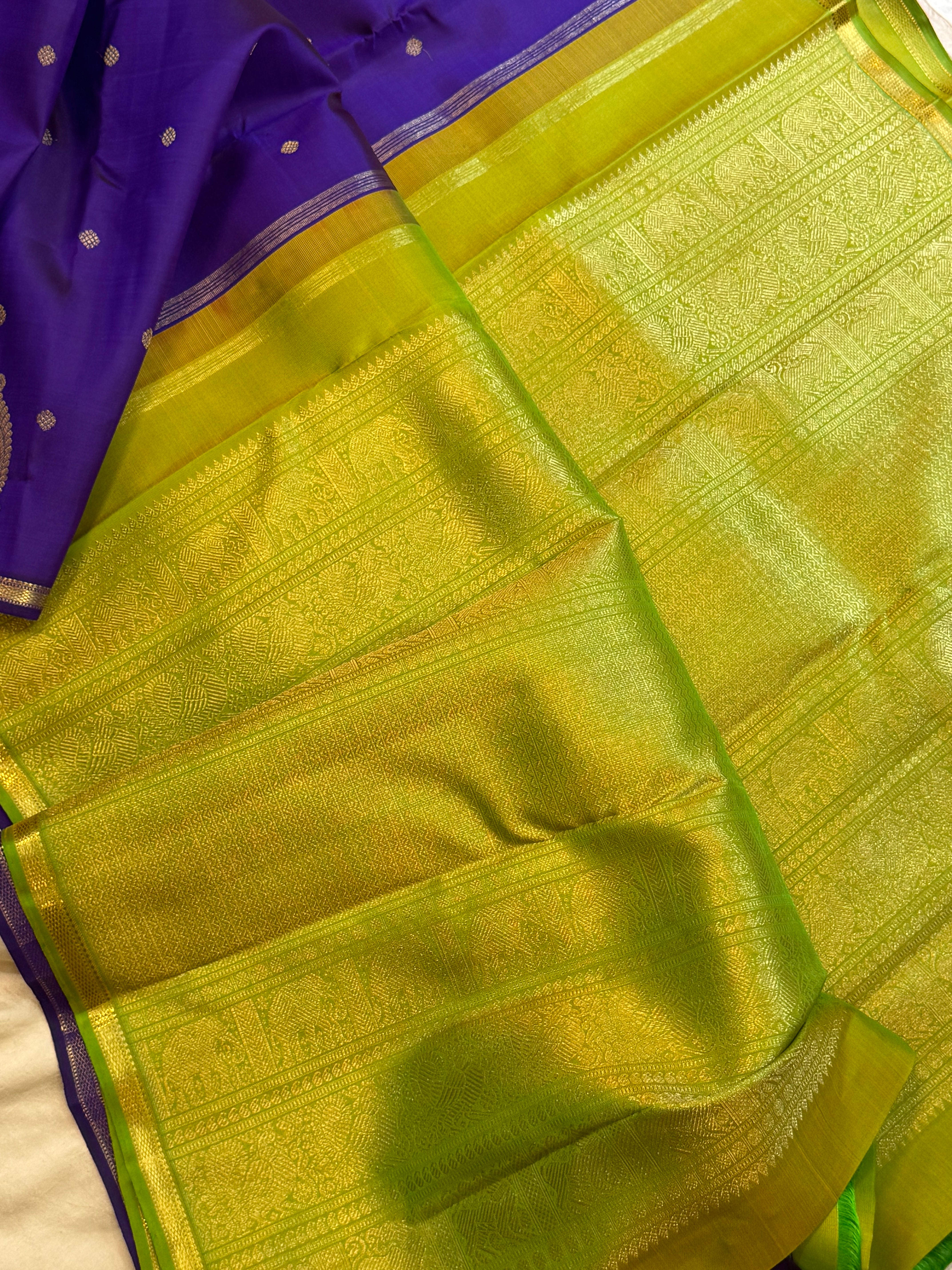 Beetu Butta purple small border kanjipuram silk