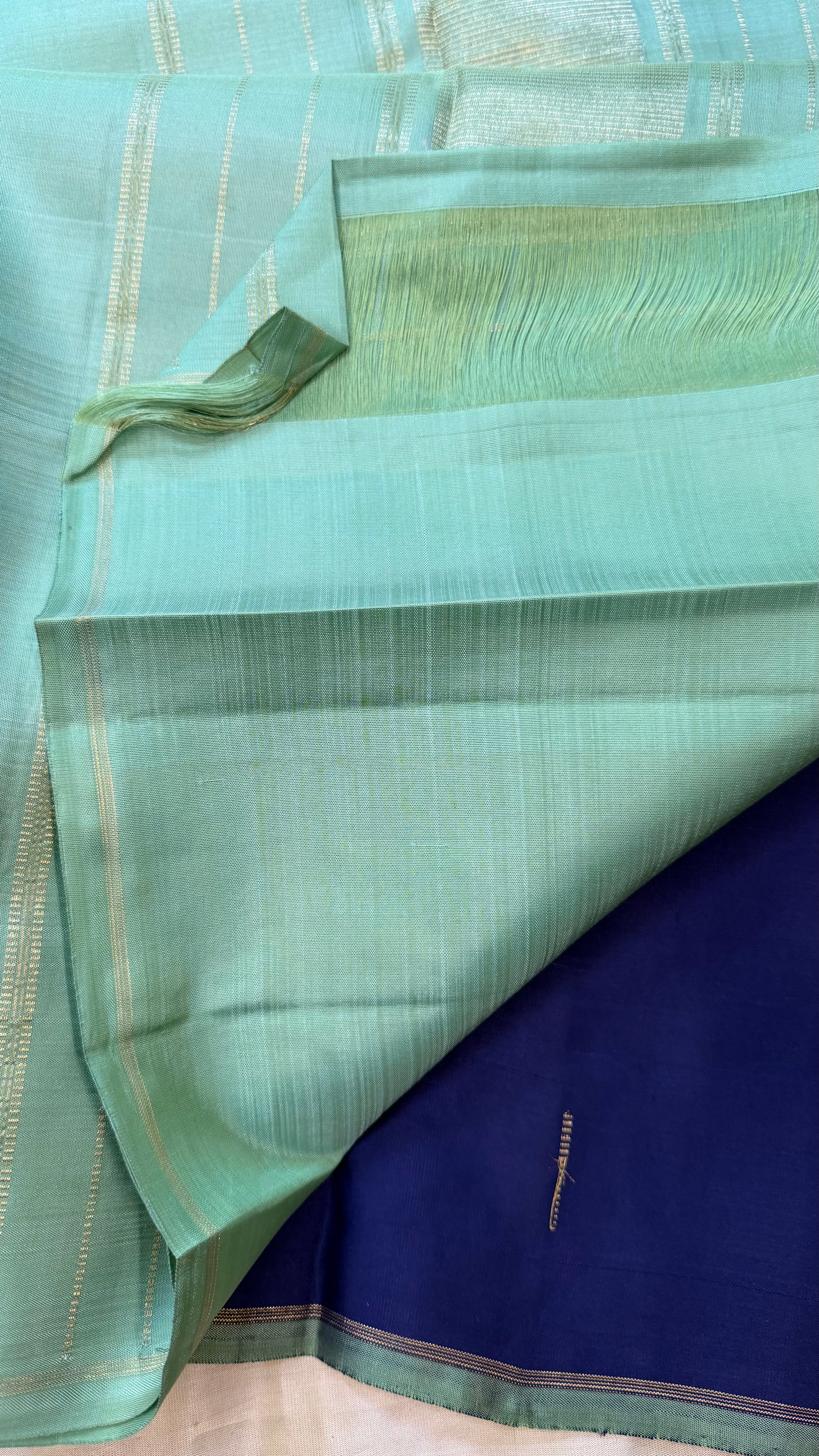 Purple borderless/ Kanjipuram Silk