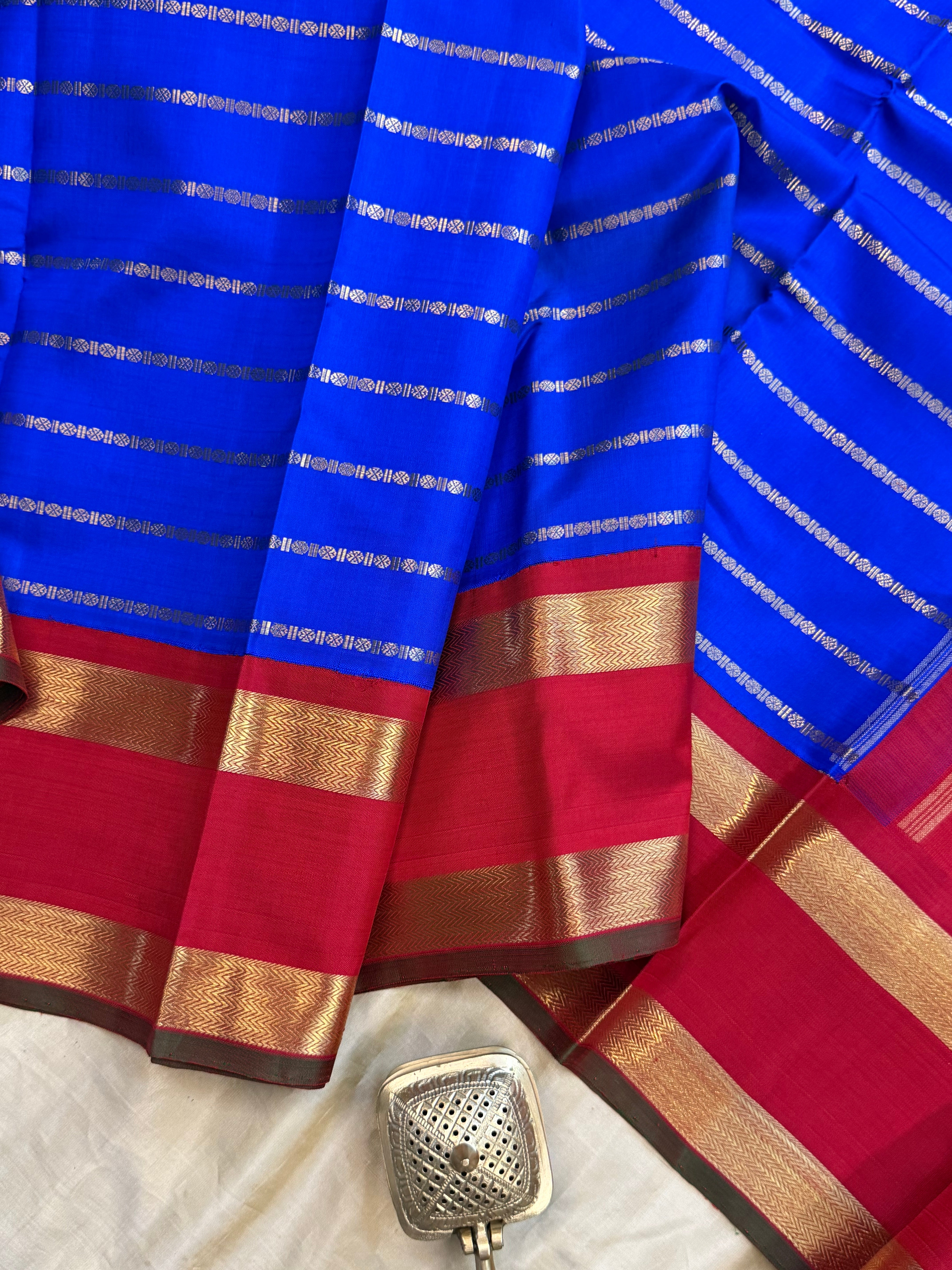 Ms blue Korvai veldhari / Kanjipuram silk