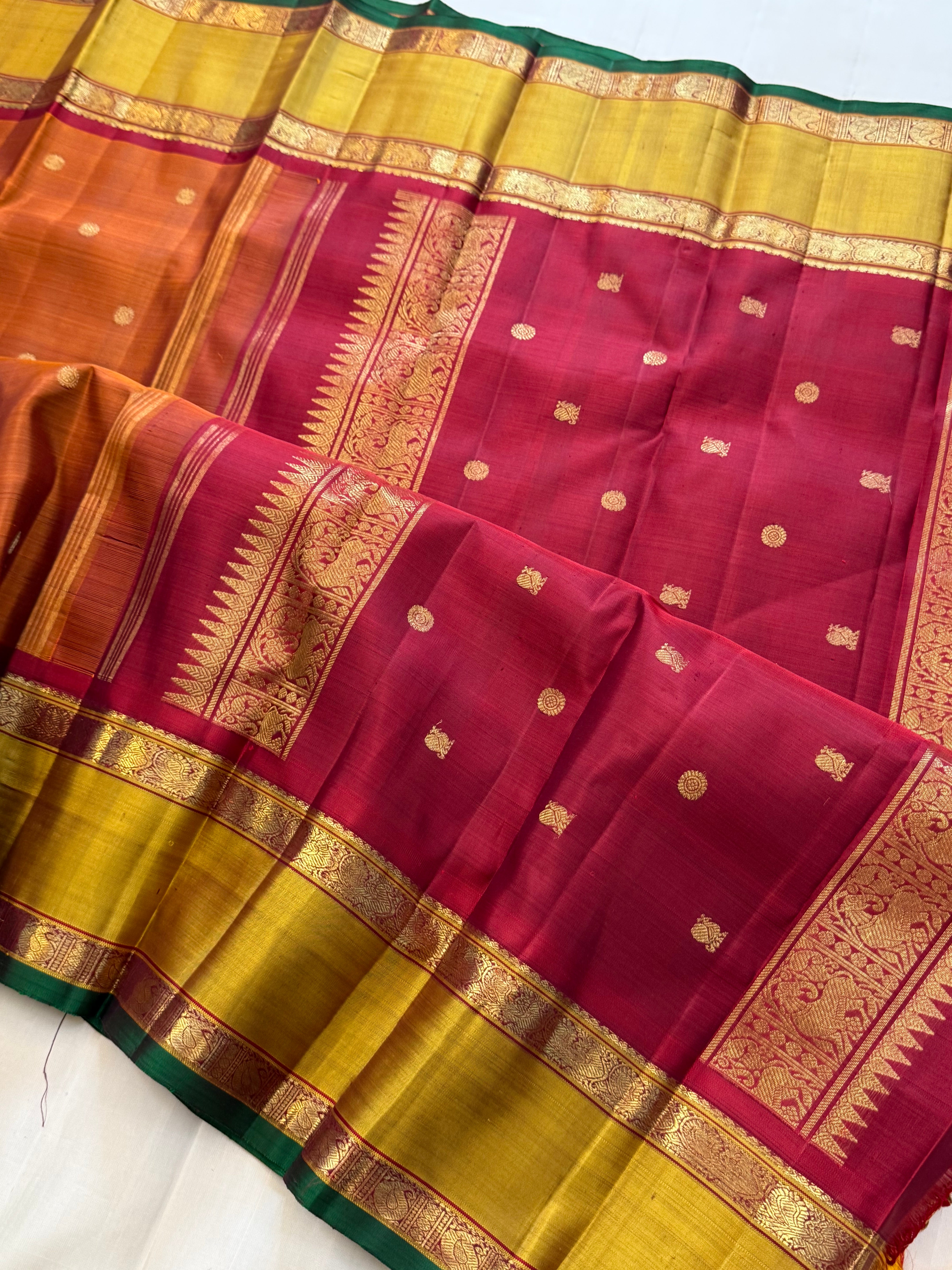 Rust retta per Pure Kanjipuram silk CLSA11285