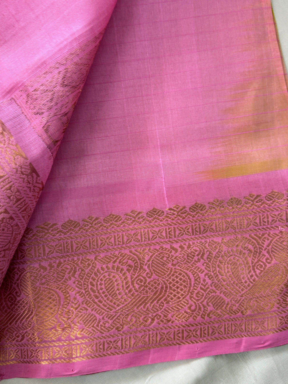 Sampanga with pink lakshambutta/ Silk Cotton Saree CLSA10417