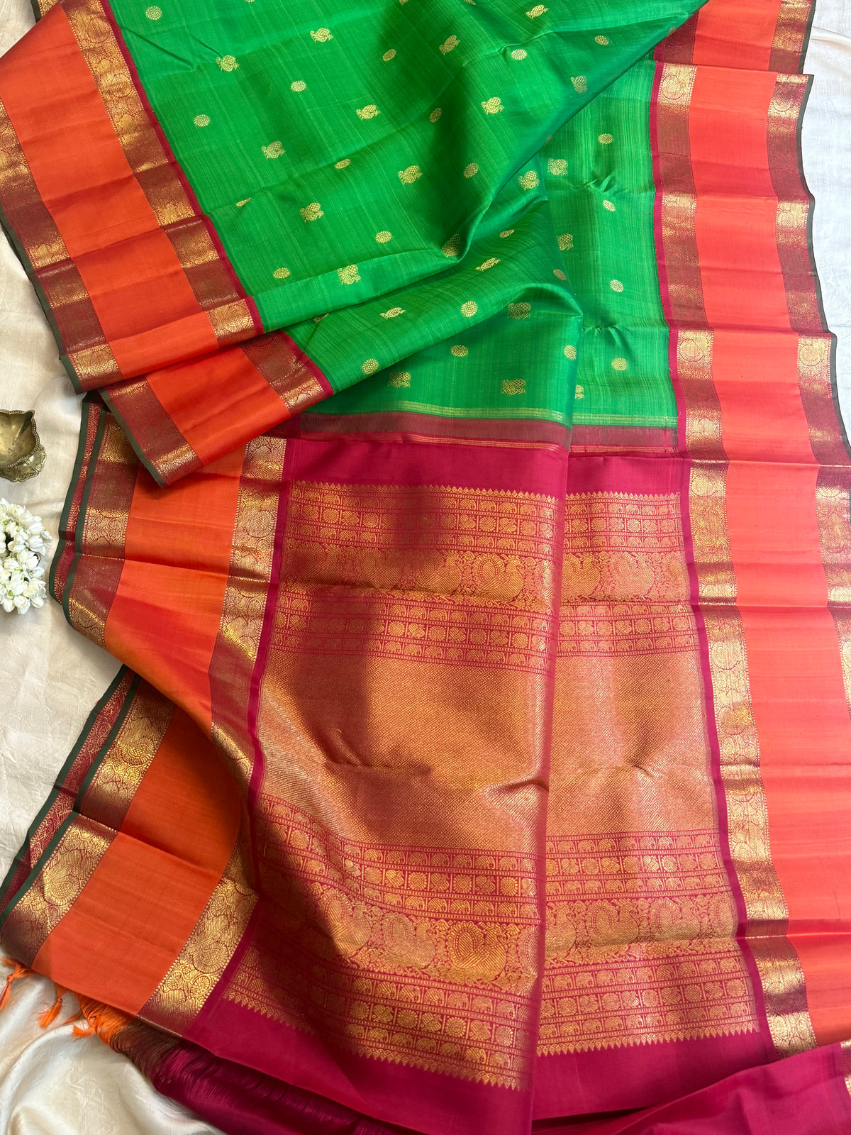 Premam: pachai kili Korvai kanjipuram silk