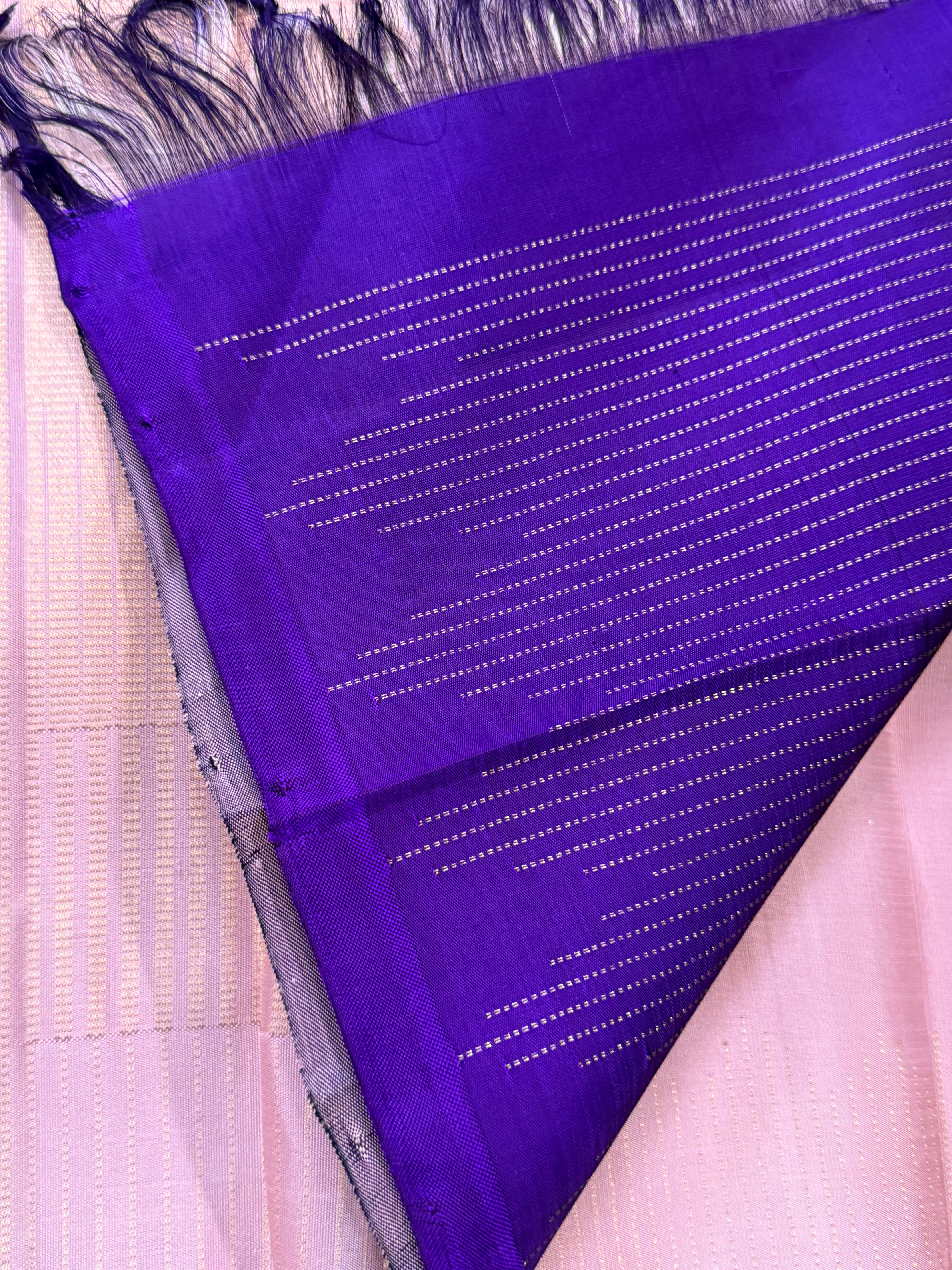 Pink Oosi zari stripes / Kanjipuram silk