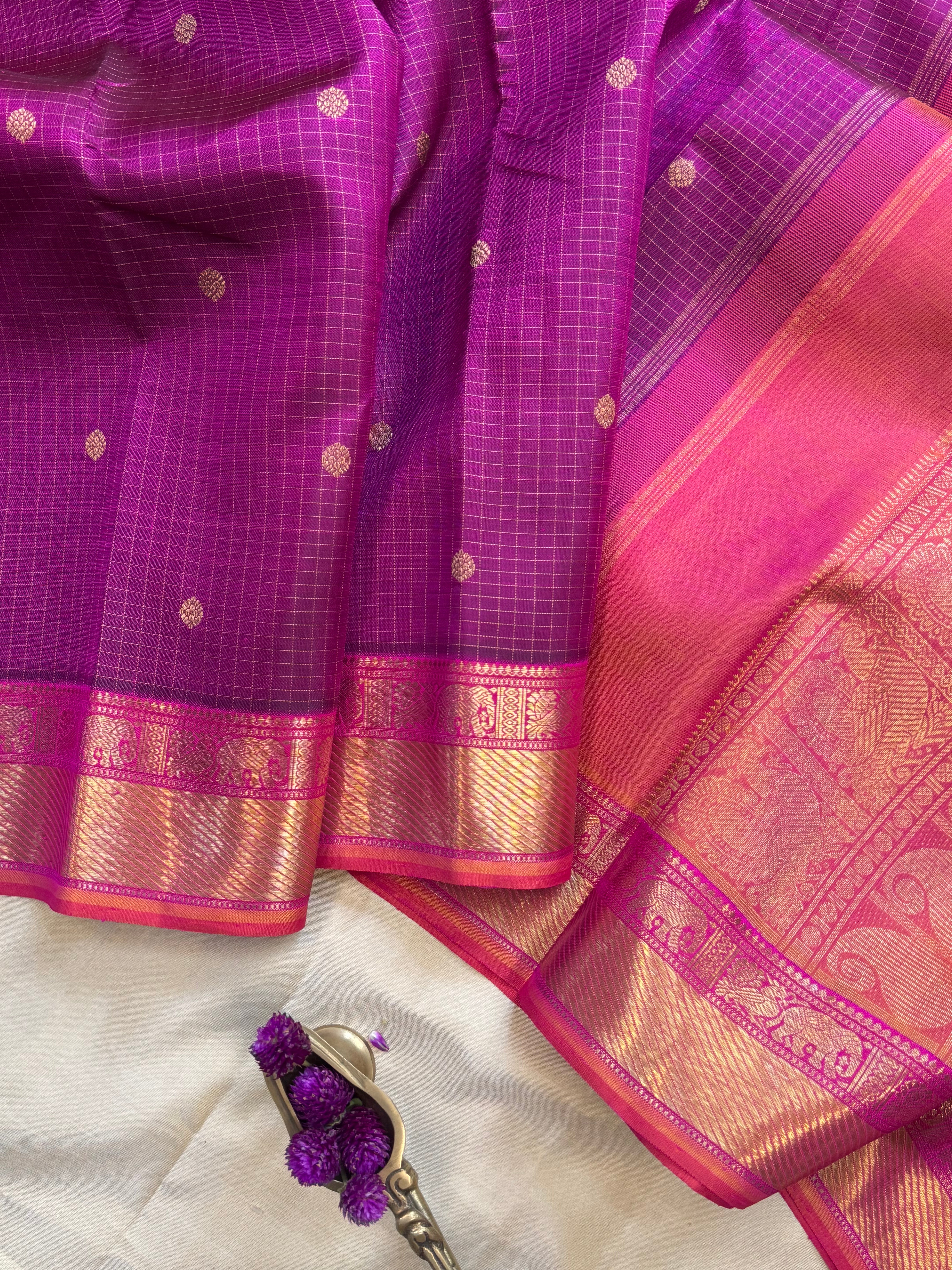 Vadamalli Zari Kattam / kanjipuram silk saree