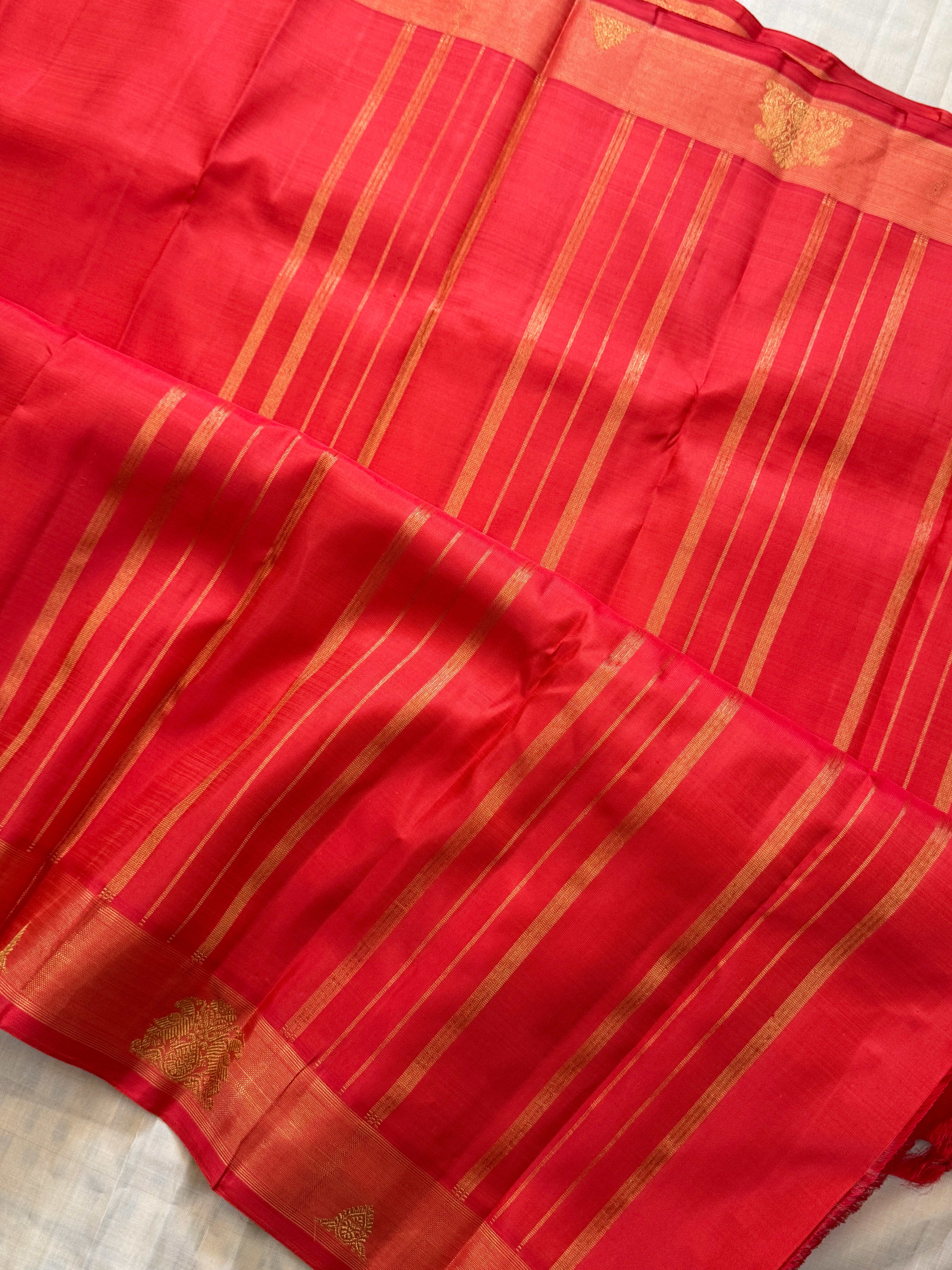 Rustic orange border Butta / kanjipuram silk sarees CLSA 11401