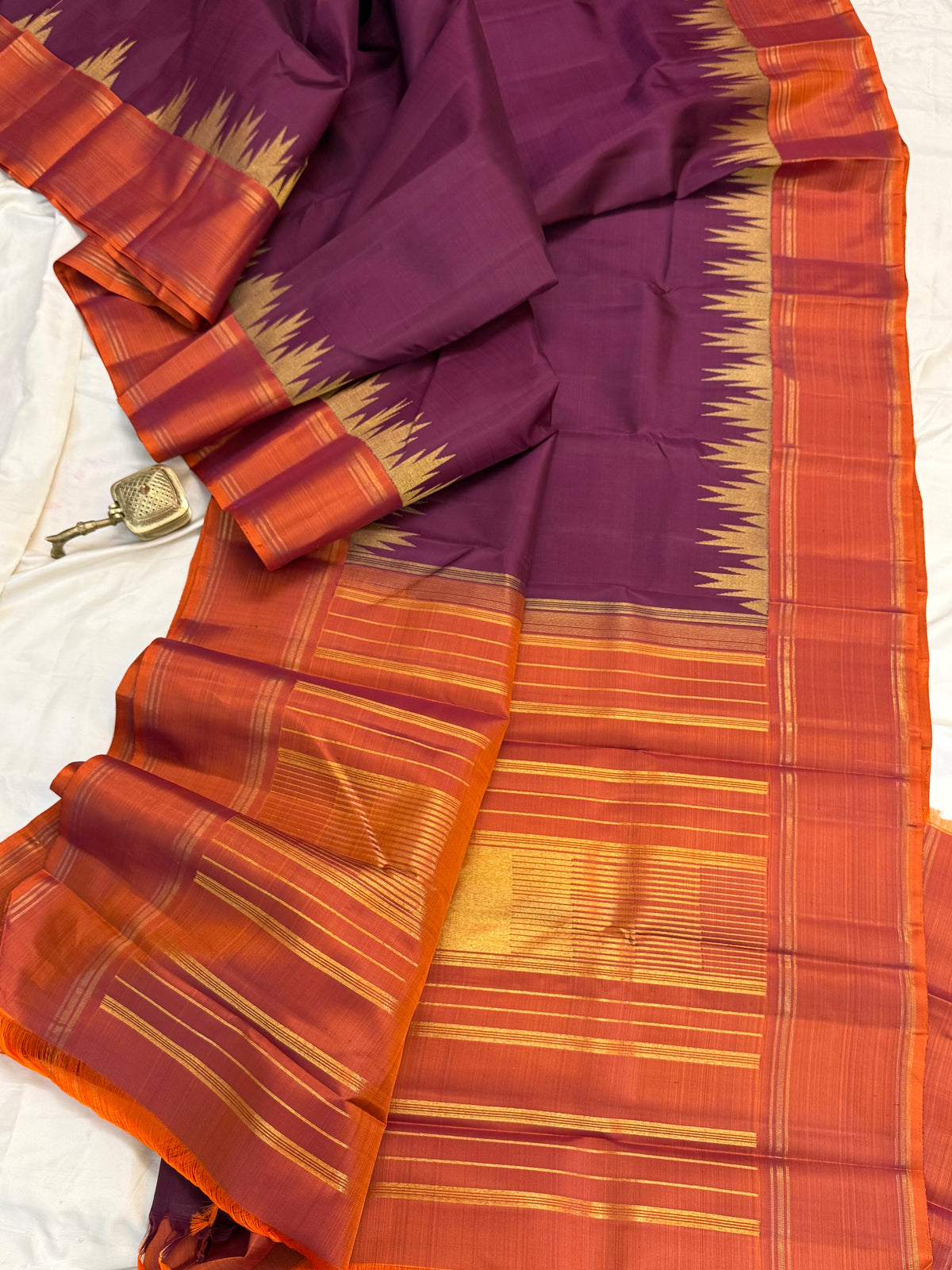 Thalampu rekku /kanjipuram silk saree clsa 12737