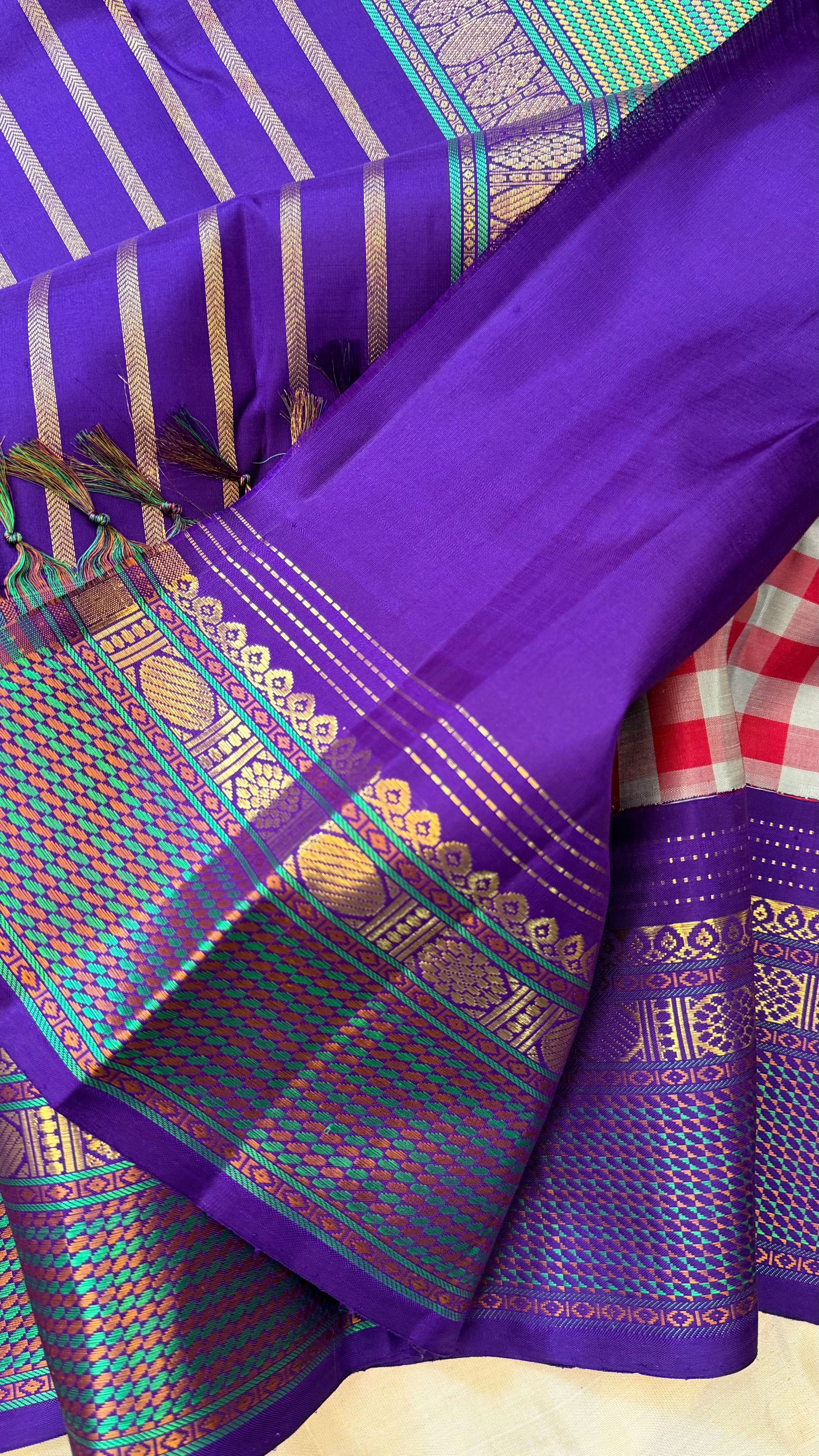 Master weaver - Vintage kattam singam pallu / Kanjipuram Silk