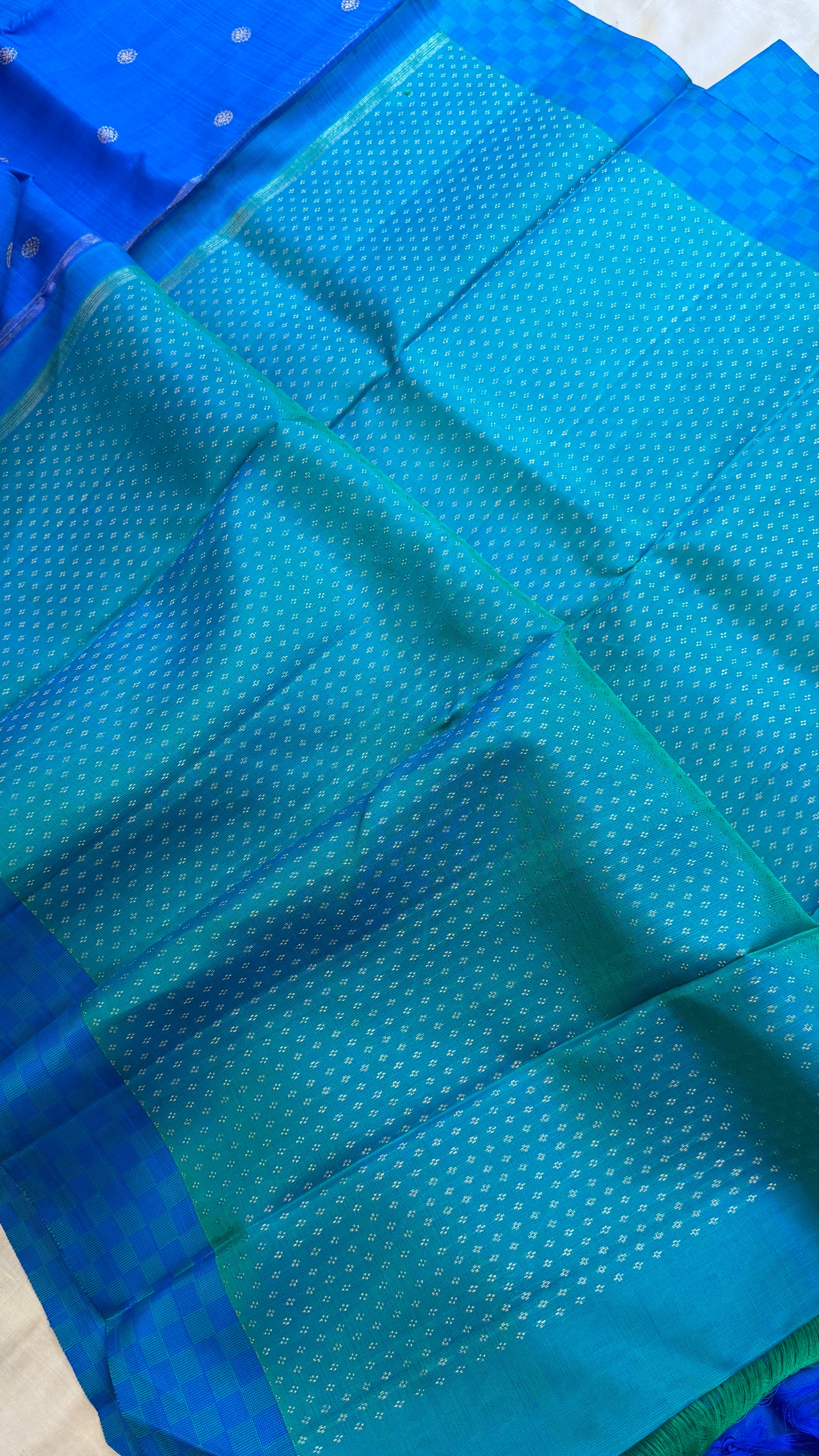 Blue paimadi border / Kanjipuram silk