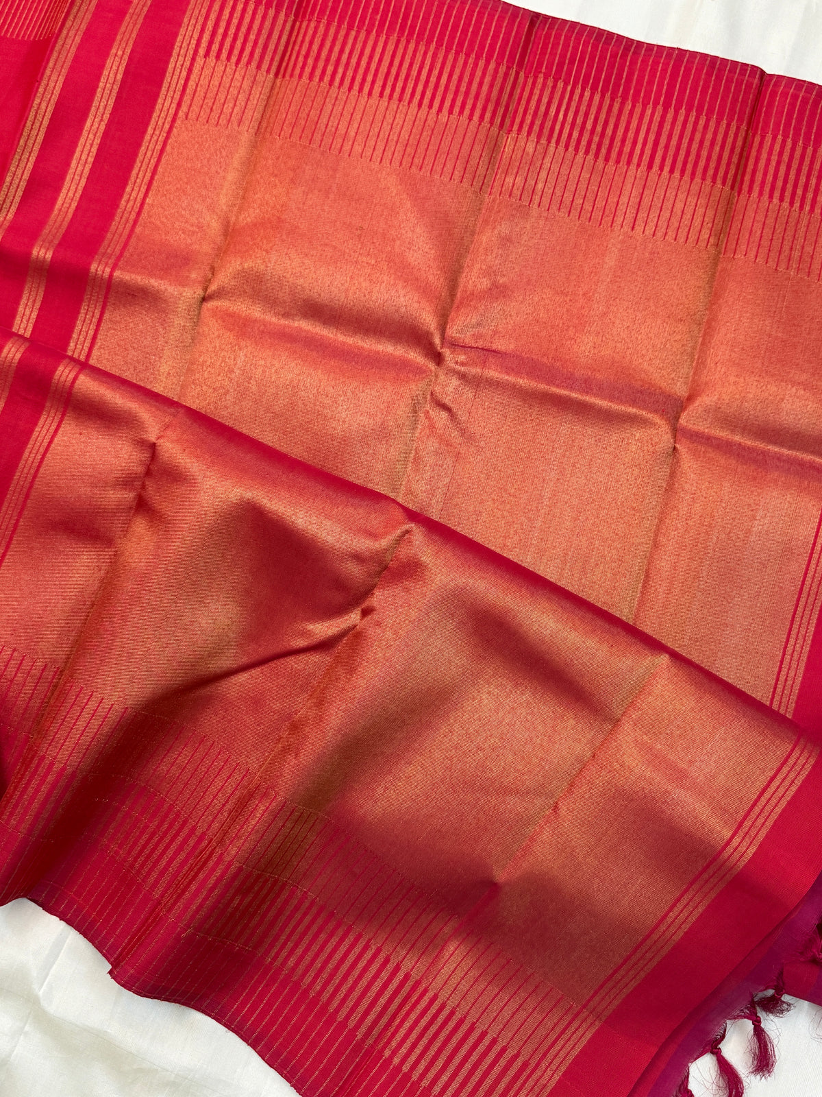 Navarathri - Day 4 Red Colour pure Zari Seepu border / Kanjipuram silk sree Clsa 10674