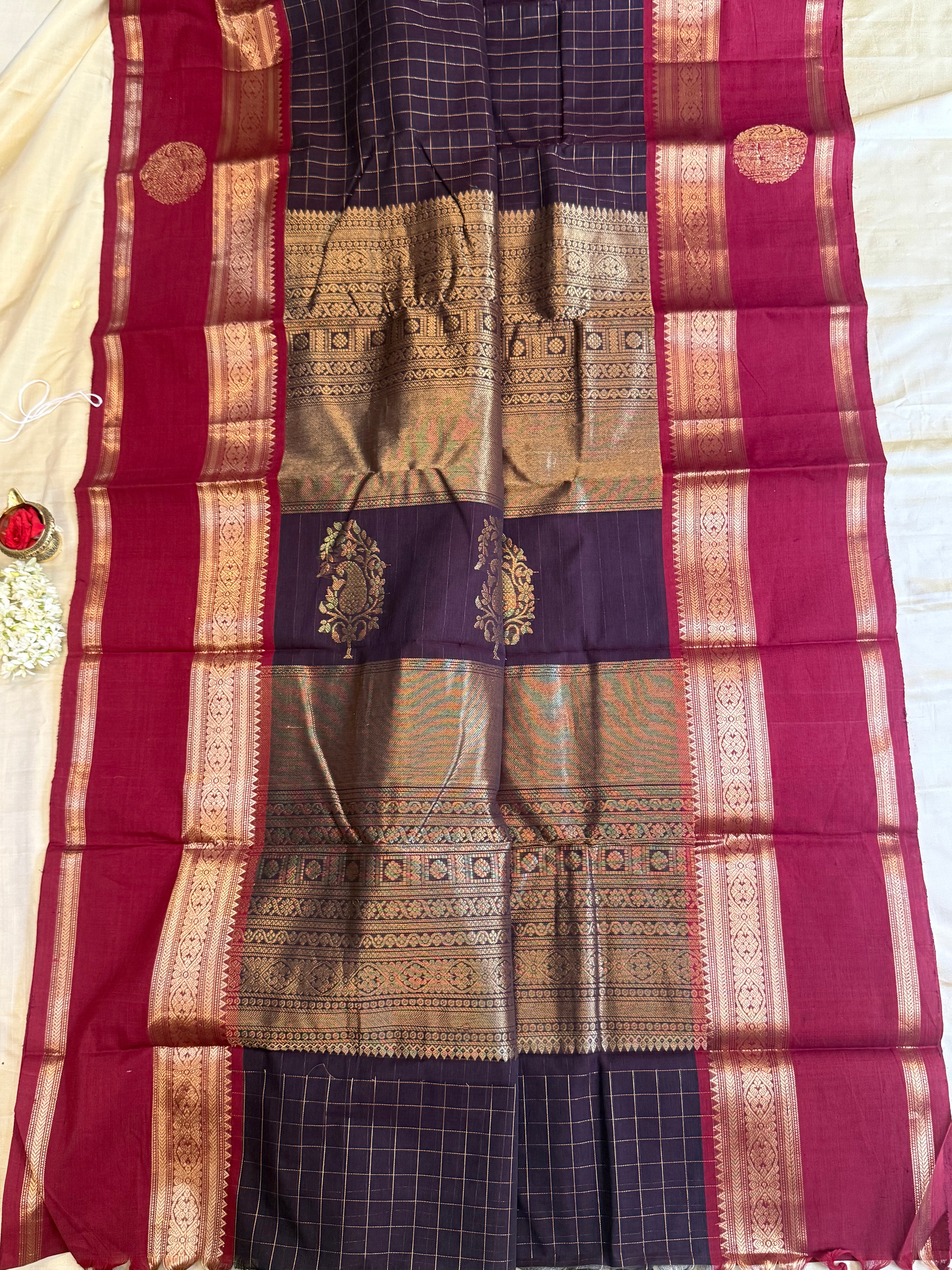 Nagapazham and araku border butta / Kanchi Cotton