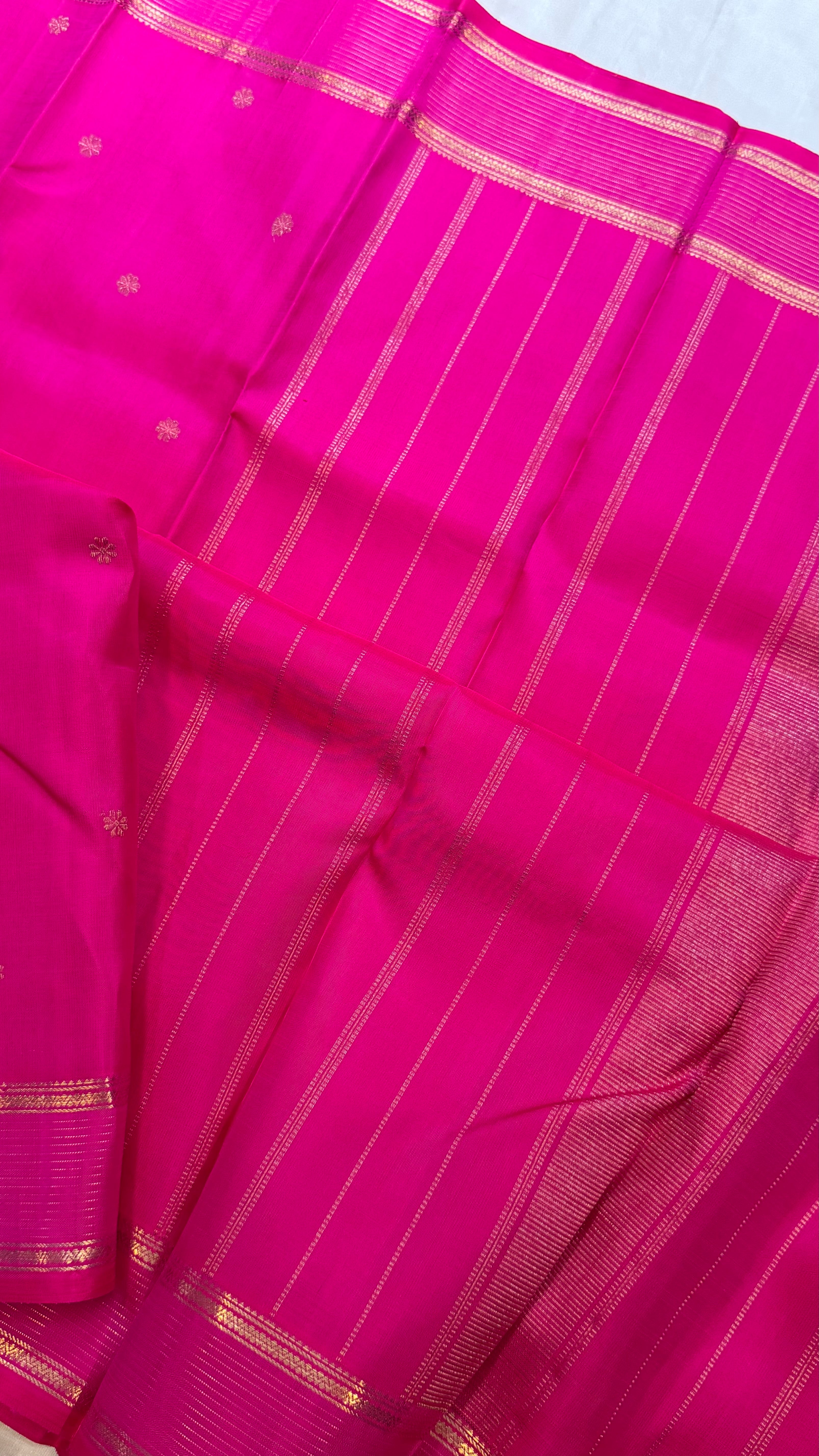 Pink rettapet border/ kanjipuram silk