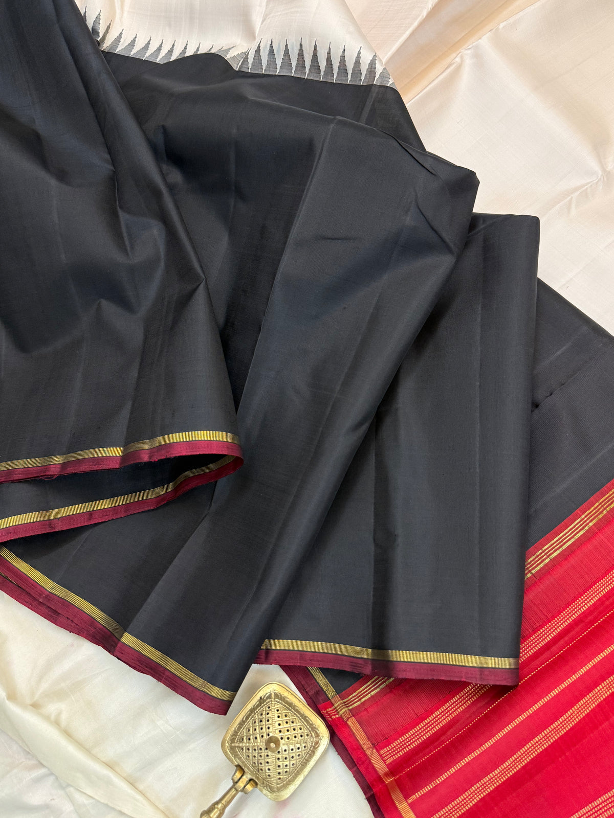 Half and Half pure Zari/Kanjipuram silk saree clsa 12795
