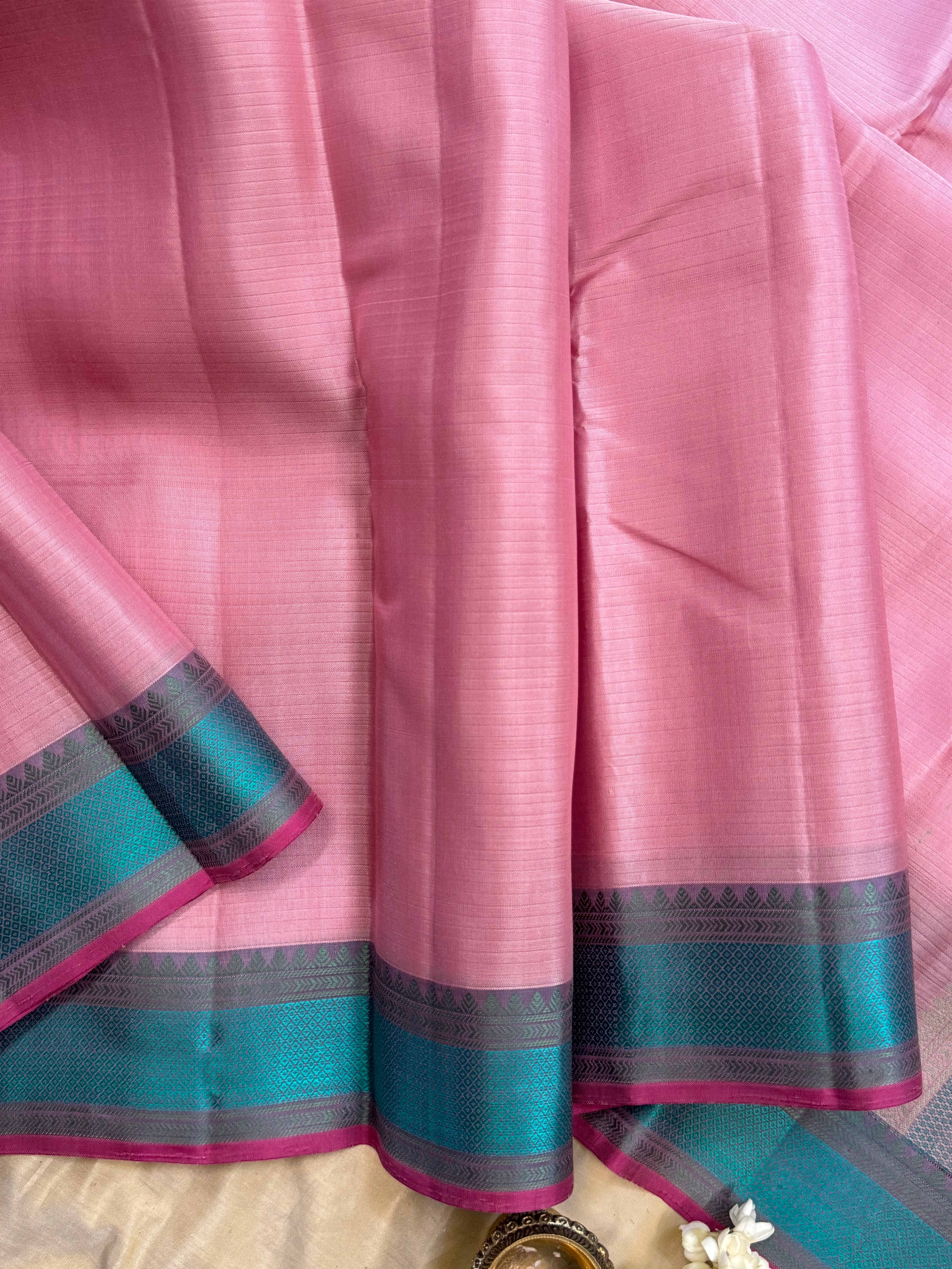 Pink small border / Varnangal soft silk