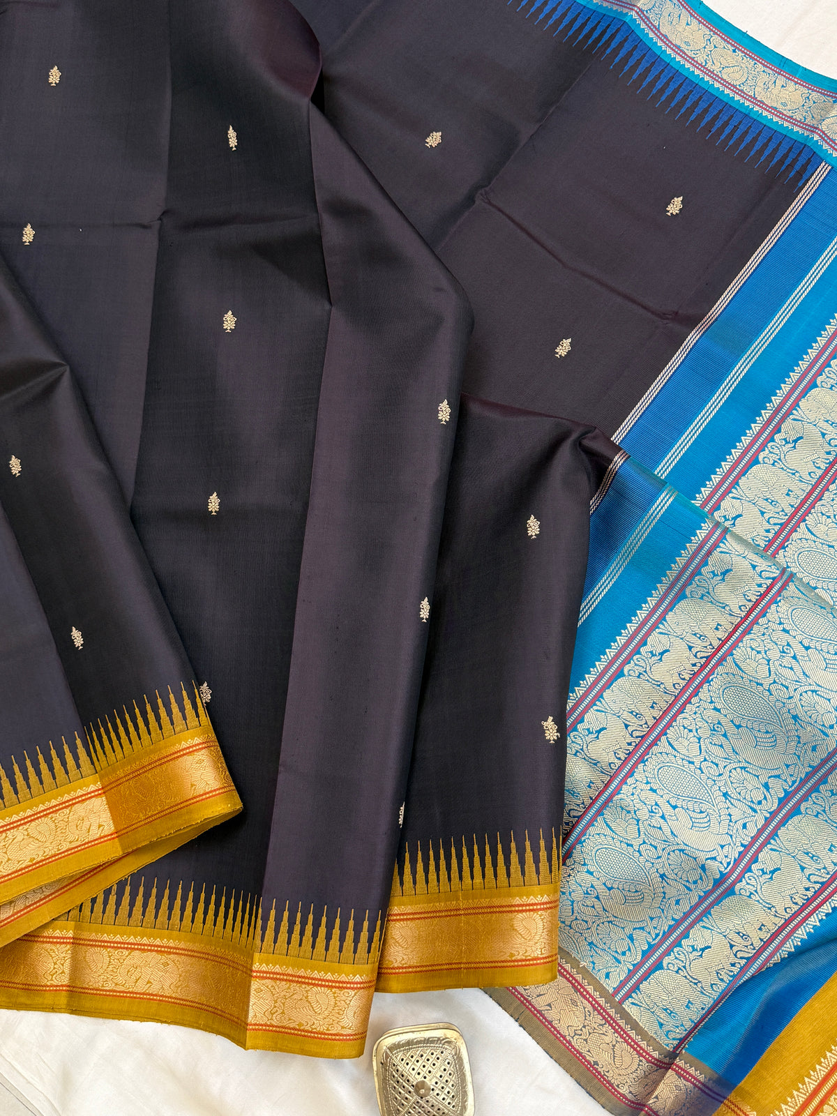 Special edition Ganga Jamuna with double palla Korvai thread Butta silk saree/clsa 12422