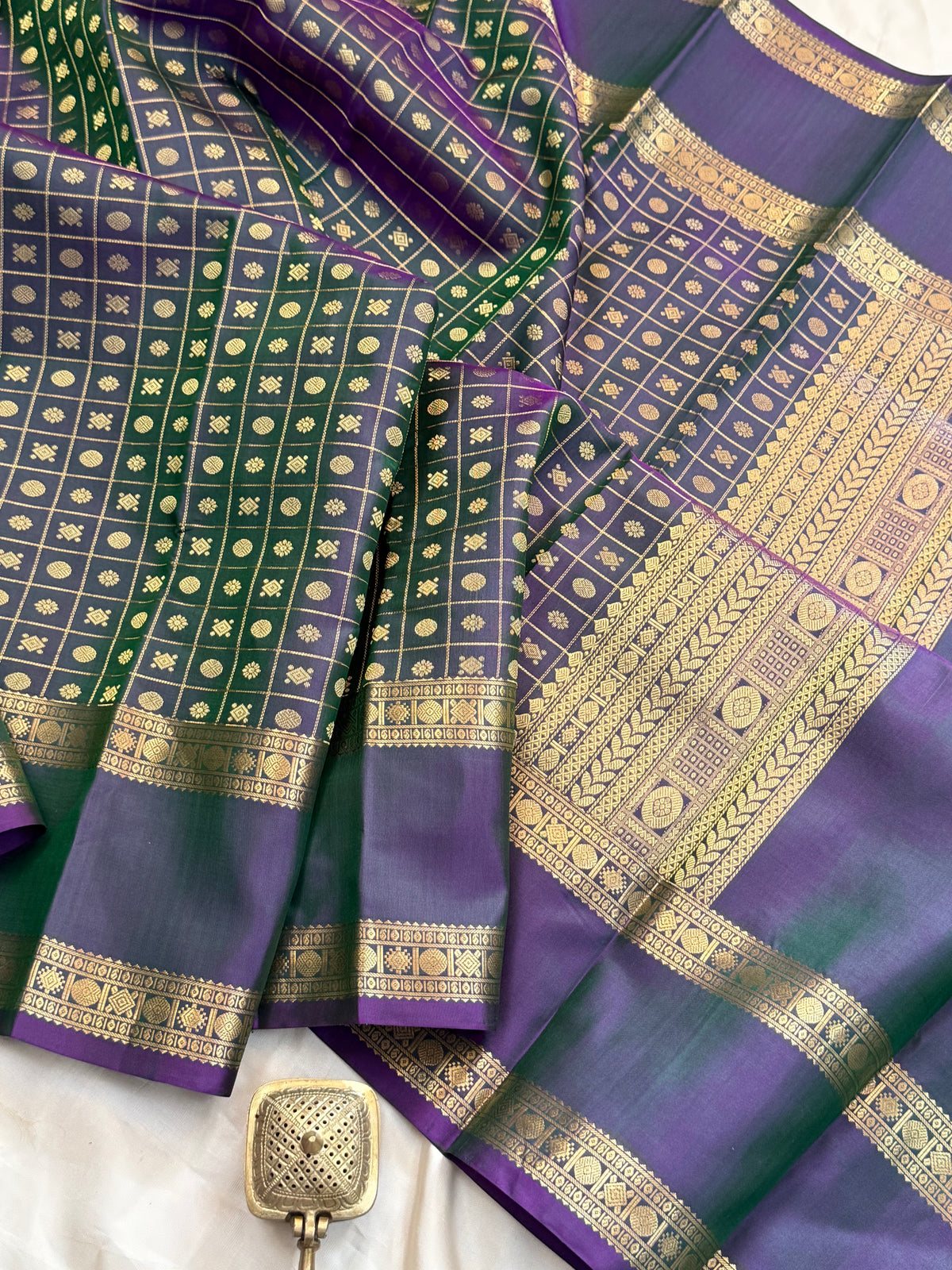 Purple shot pink lakshambutta kili pallu/ Special edition kanjipuram silk